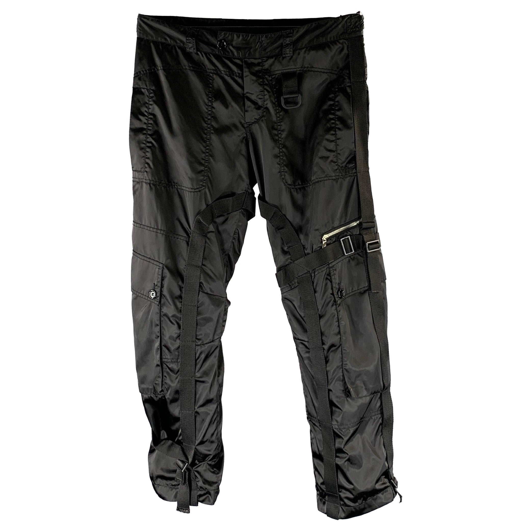 DOLCE & GABBANA Größe L Schwarze Cargohose aus Polyestermischung Freizeithose