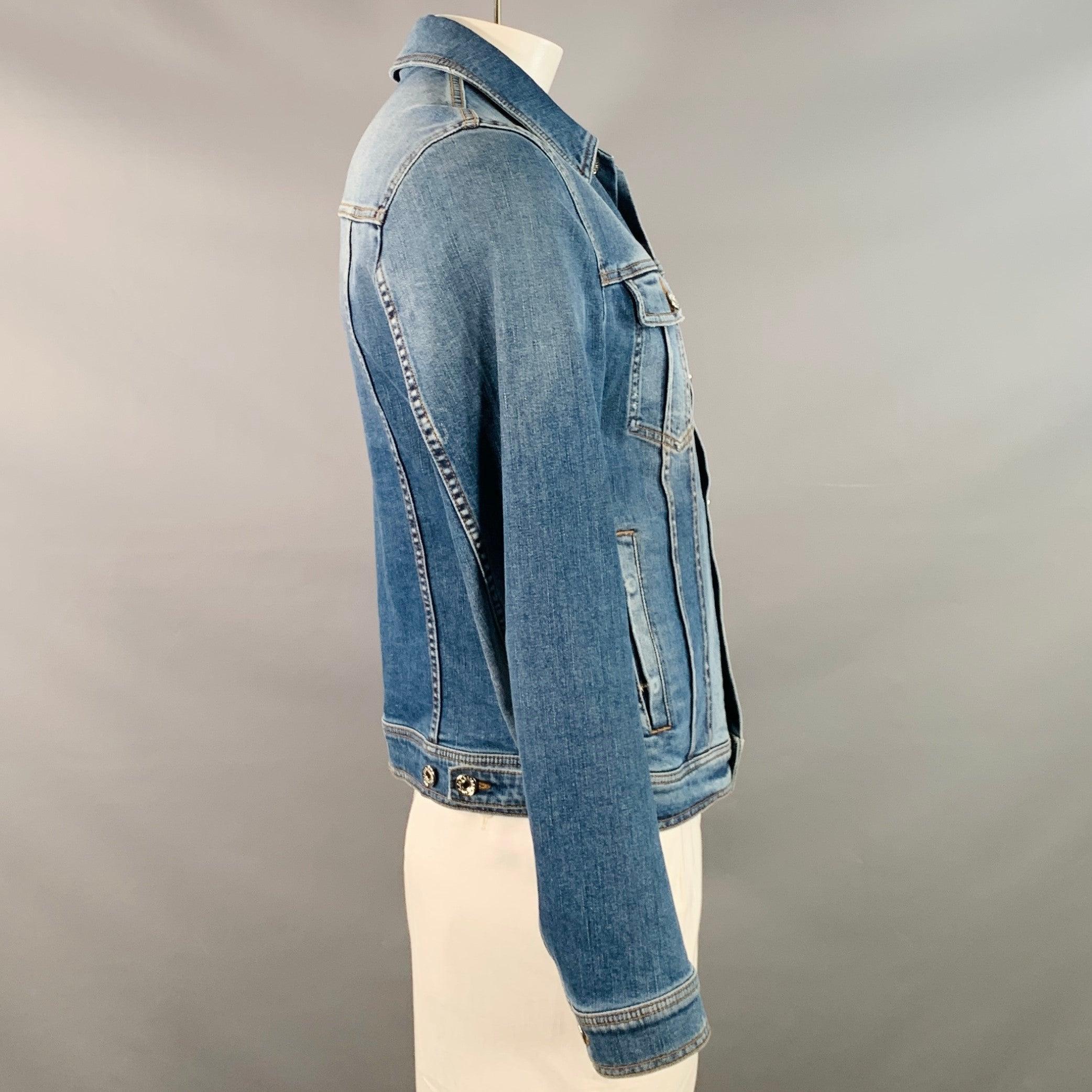 DOLCE & GABBANA Giacca Trucker Blu in Denim misto Cotone Taglia L In condizioni ottime in vendita a San Francisco, CA