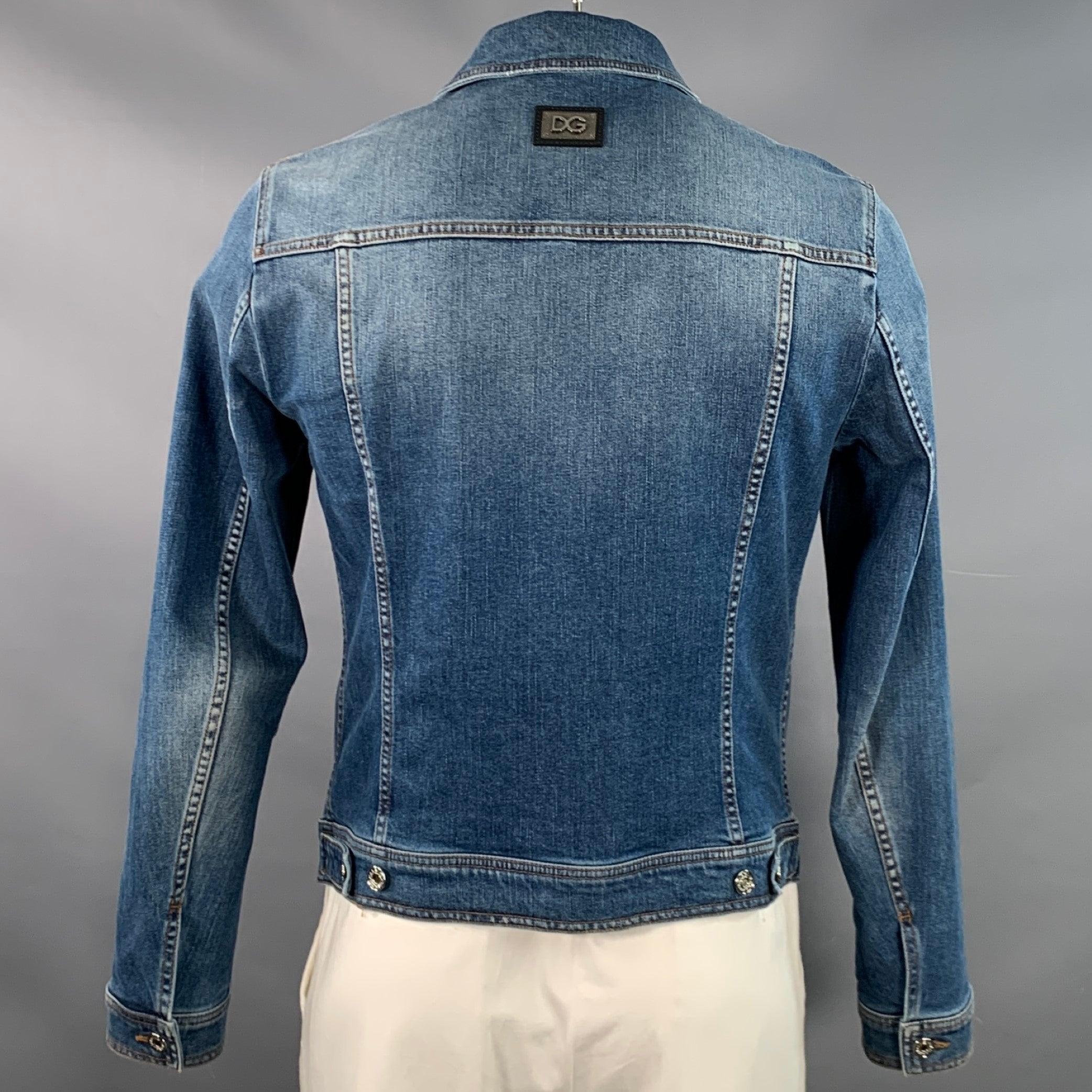 Uomo DOLCE & GABBANA Giacca Trucker Blu in Denim misto Cotone Taglia L in vendita