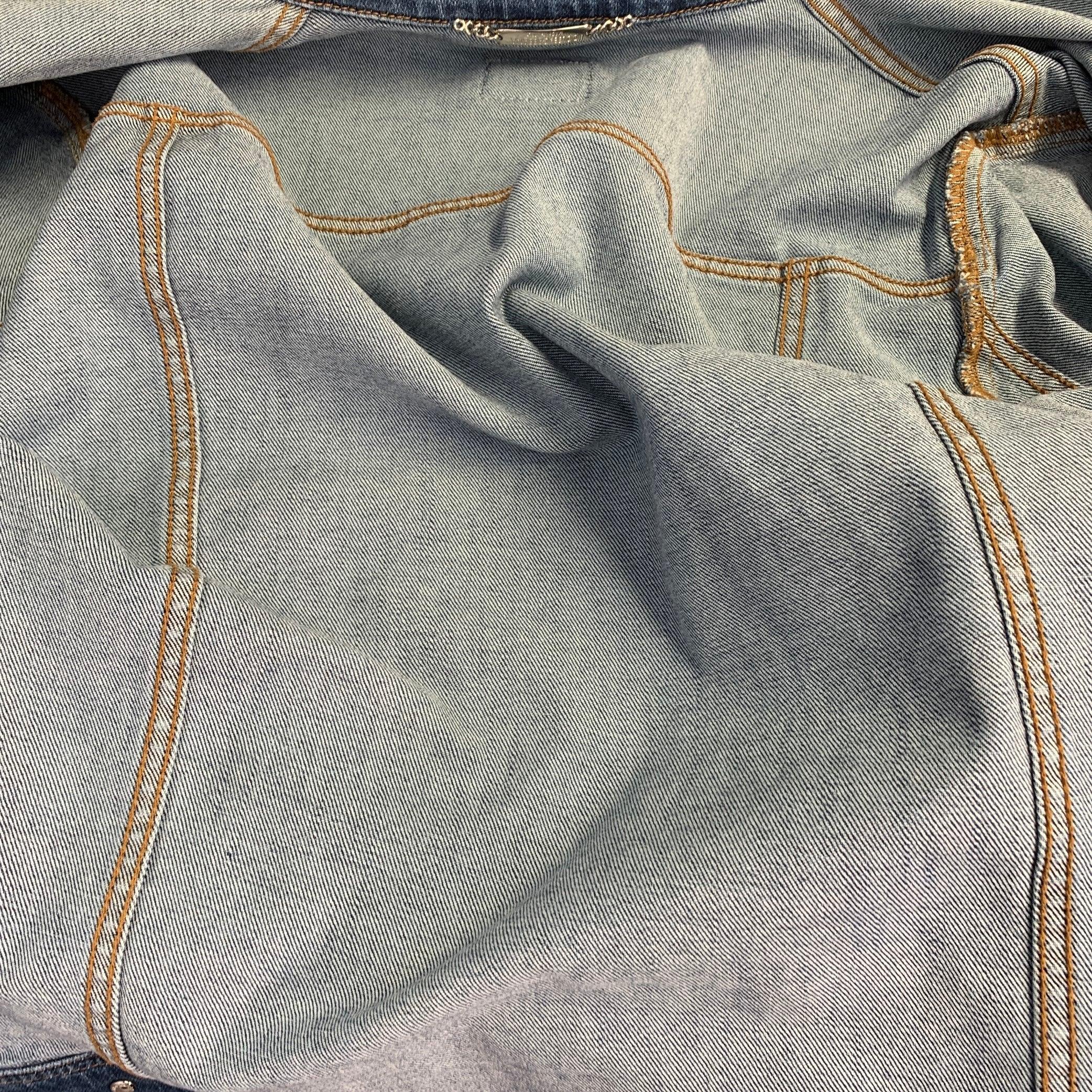 DOLCE & GABBANA Giacca Trucker Blu in Denim misto Cotone Taglia L in vendita 2