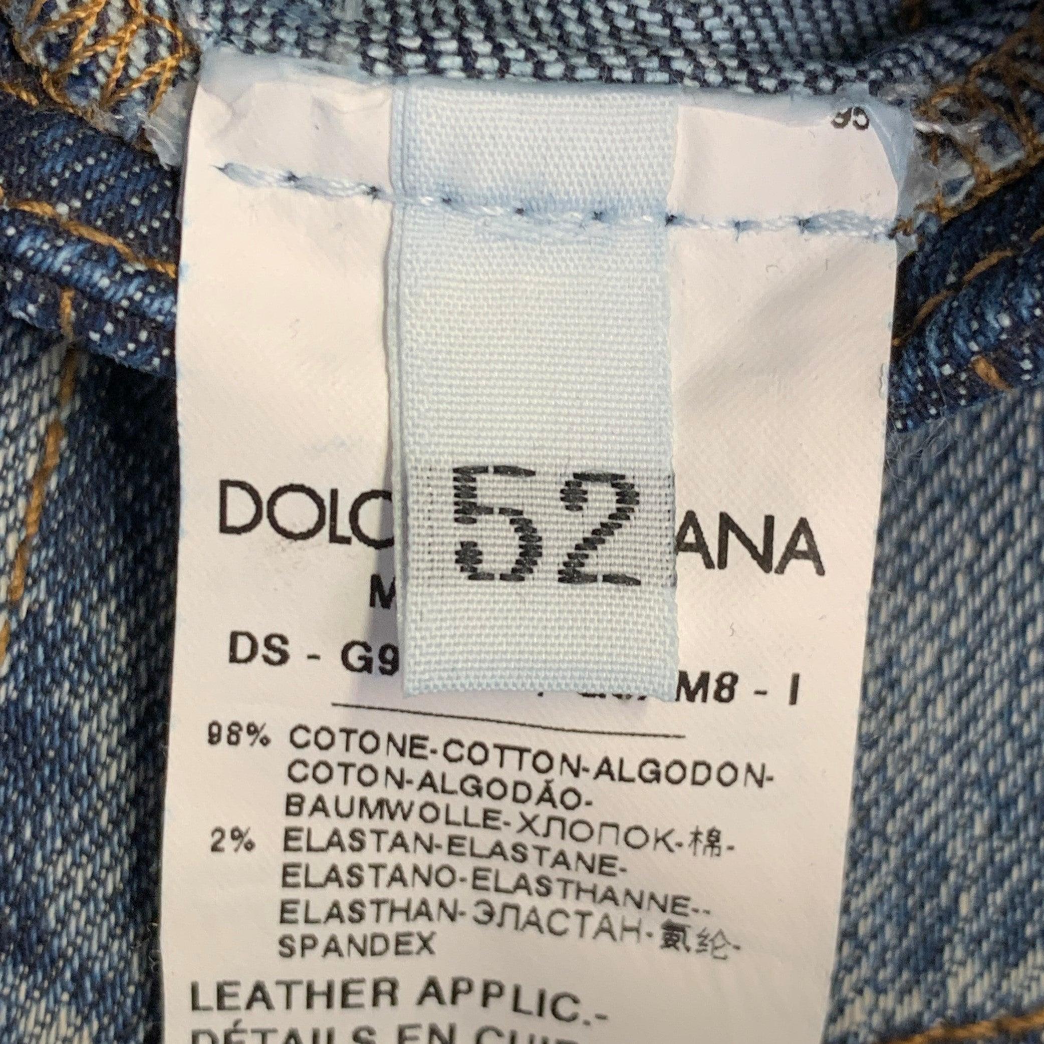 DOLCE & GABBANA Giacca Trucker Blu in Denim misto Cotone Taglia L in vendita 3