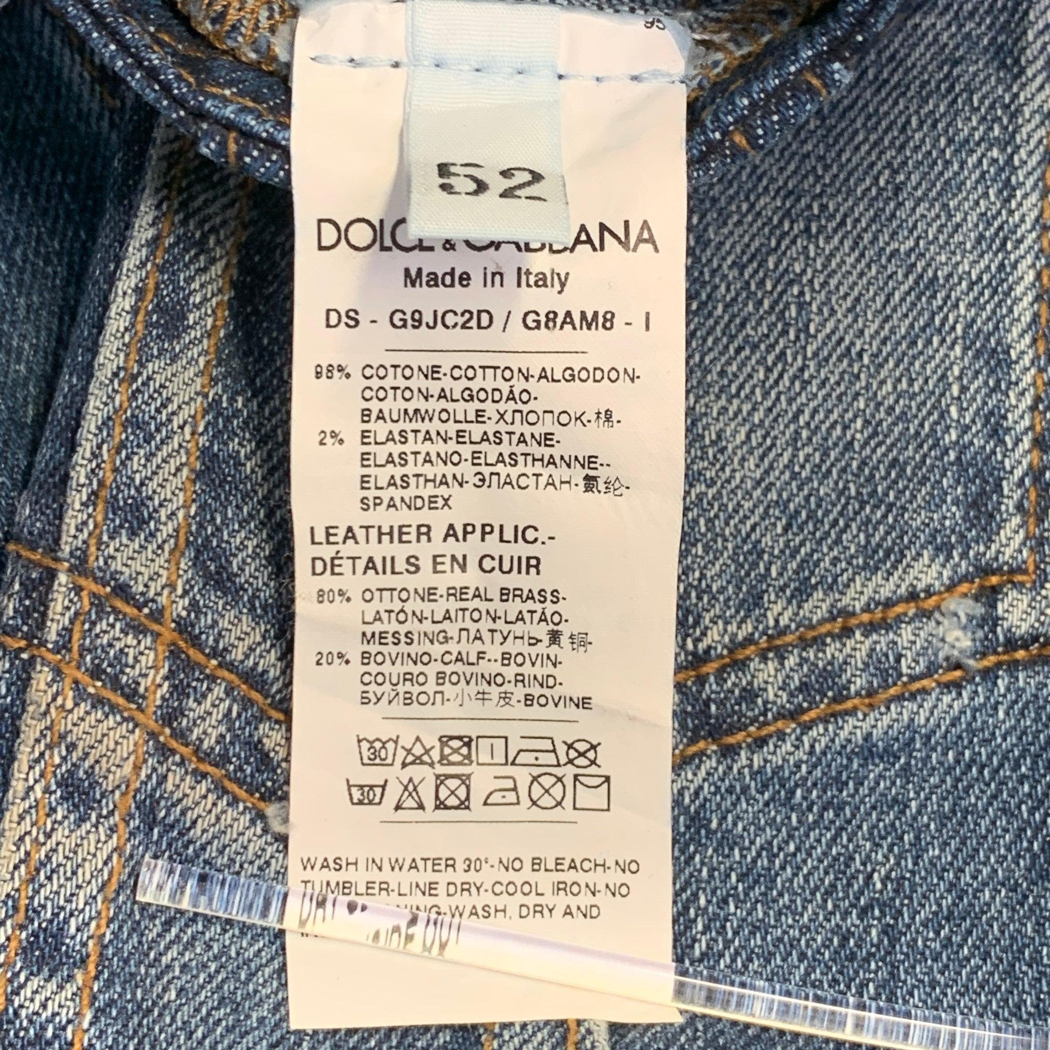 DOLCE & GABBANA Giacca Trucker Blu in Denim misto Cotone Taglia L in vendita 4