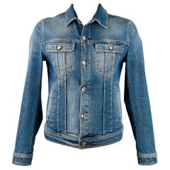DOLCE & GABBANA Giacca Trucker Blu in Denim misto Cotone Taglia L