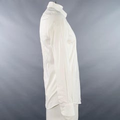 DOLCE & GABBANA Size L White Cotton Blend Button Up Long Sleeve Shirt