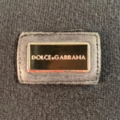 DOLCE & GABBANA Size M Black Gold Cotton Cashmere Hooded Sweatshirt
