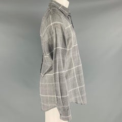 DOLCE & GABBANA Size M Black White Plaid Cotton Button Up Long Sleeve Shirt