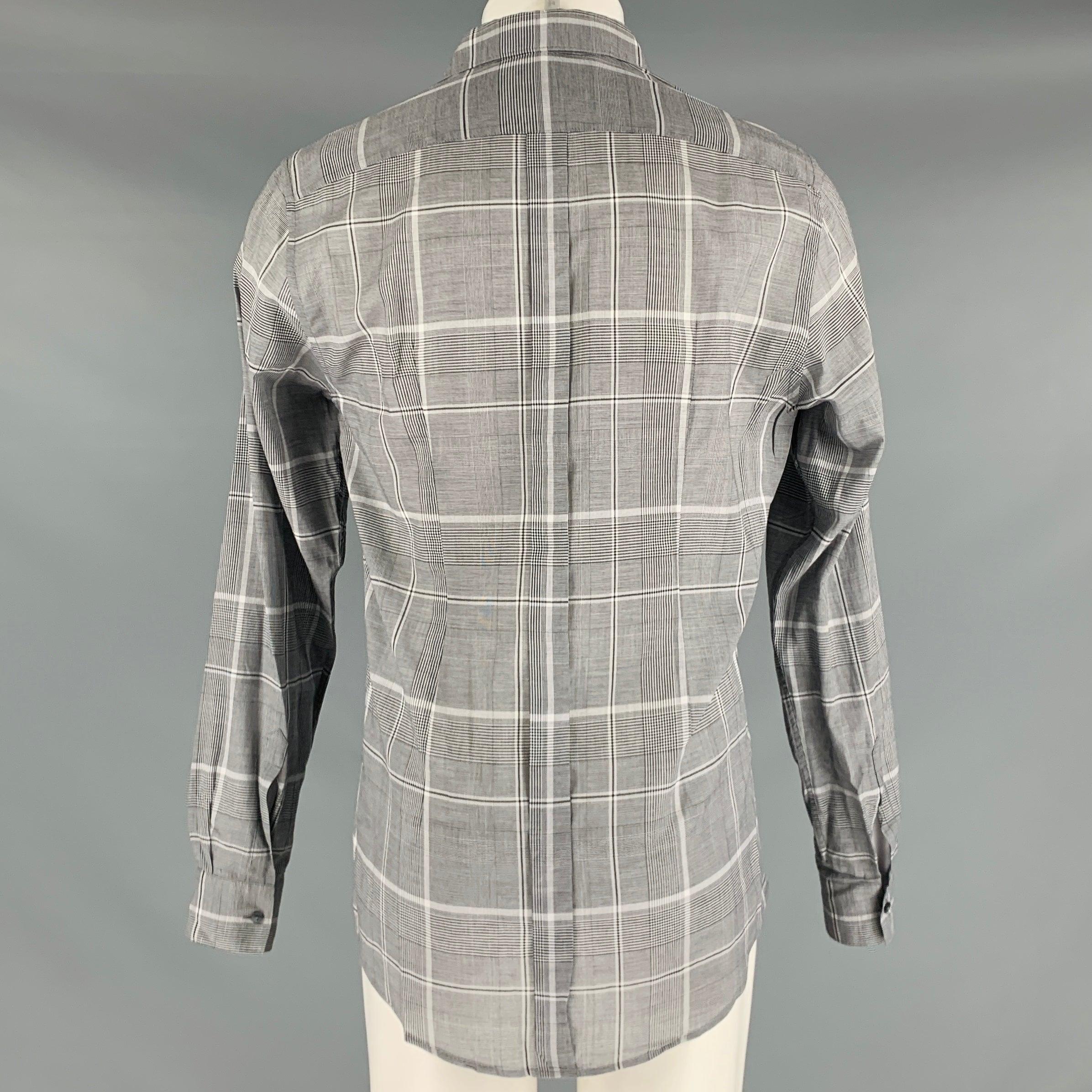 DOLCE & GABBANA Size M Black White Plaid Cotton Button Up Long Sleeve Shirt In Excellent Condition For Sale In San Francisco, CA
