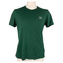 DOLCE & GABBANA Size M Forest Green Cotton Crew-Neck T-shirt