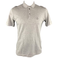 DOLCE 
GABBANA Größe M Grau Pique geknöpftes Poloshirt