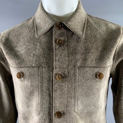 DOLCE & GABBANA Size M Grey Brown Suede Jacket