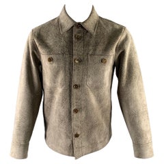 DOLCE & GABBANA Size M Grey Brown Suede Jacket