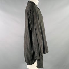 DOLCE & GABBANA Size M Grey Charcoal Viscose One Pocket Long Sleeve Shirt