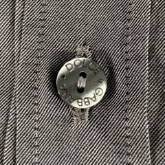 DOLCE & GABBANA Size M Grey Cotton Button Up Long Sleeve Shirt
