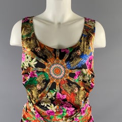 DOLCE & GABBANA Size M Pink Multi-Color Silk Blend Floral Blouson Dress