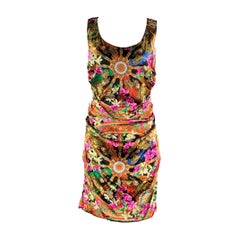 DOLCE & GABBANA Size M Pink Multi-Color Silk Blend Floral Blouson Dress