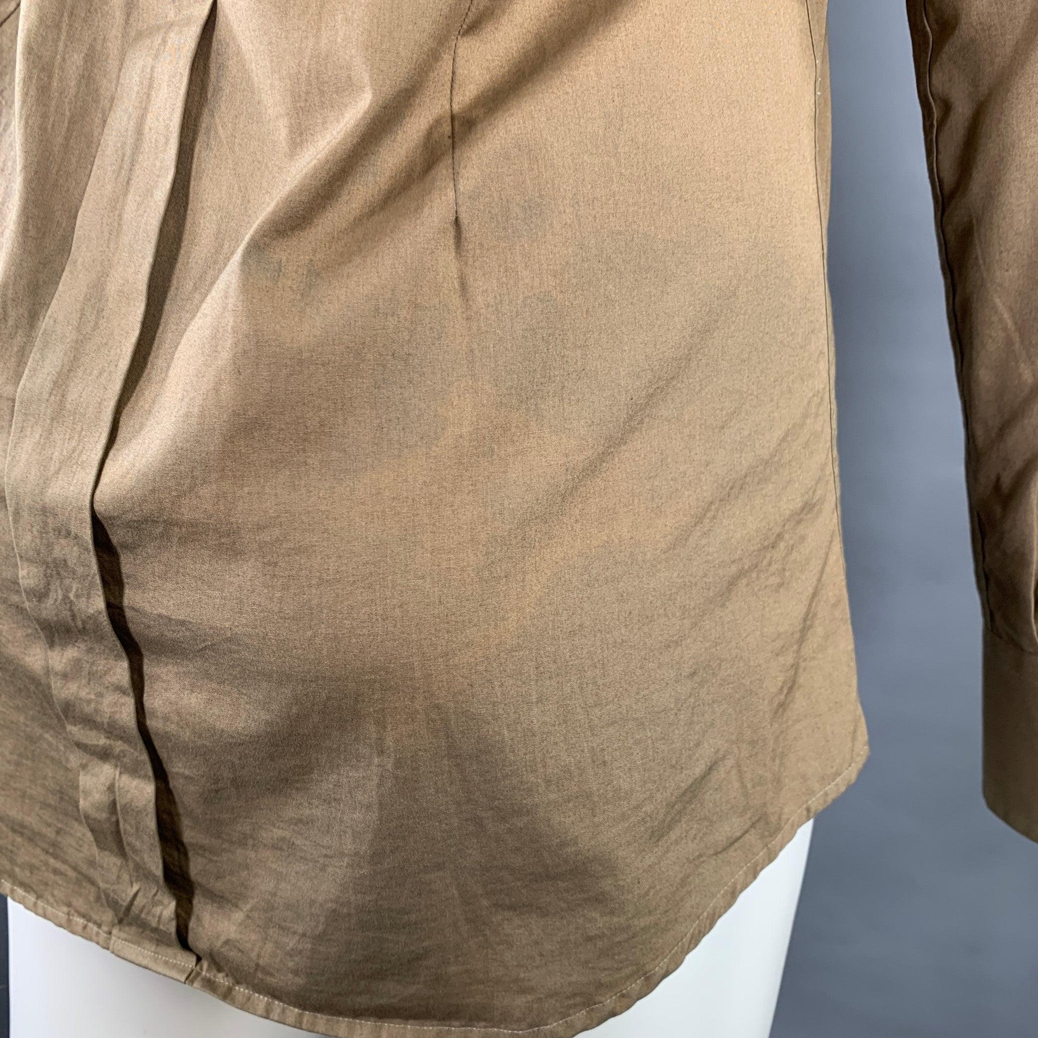 Uomo DOLCE & GABBANA - Camicia a maniche lunghe in cotone Utility Tan taglia M in vendita