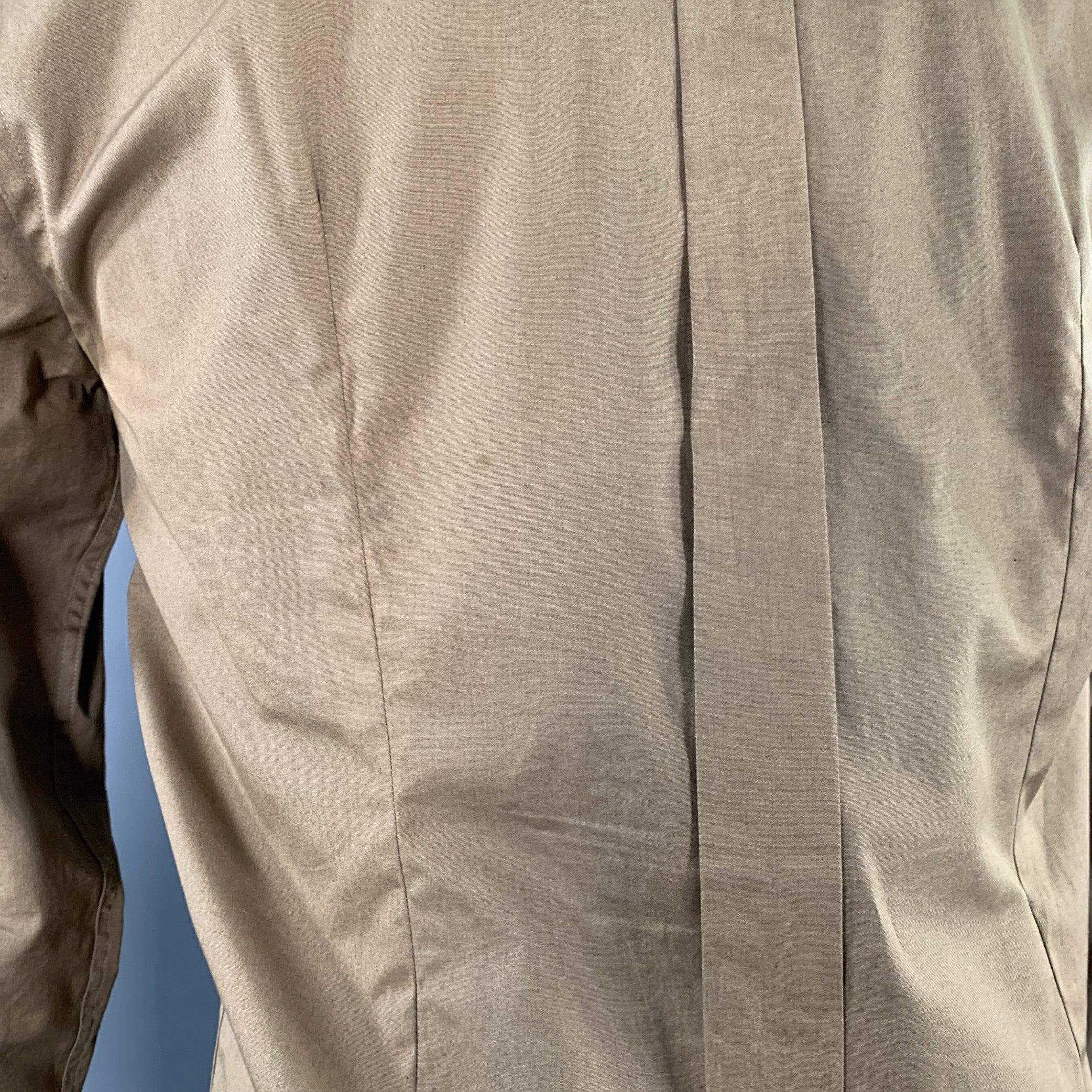 DOLCE & GABBANA - Camicia a maniche lunghe in cotone Utility Tan taglia M in vendita 1