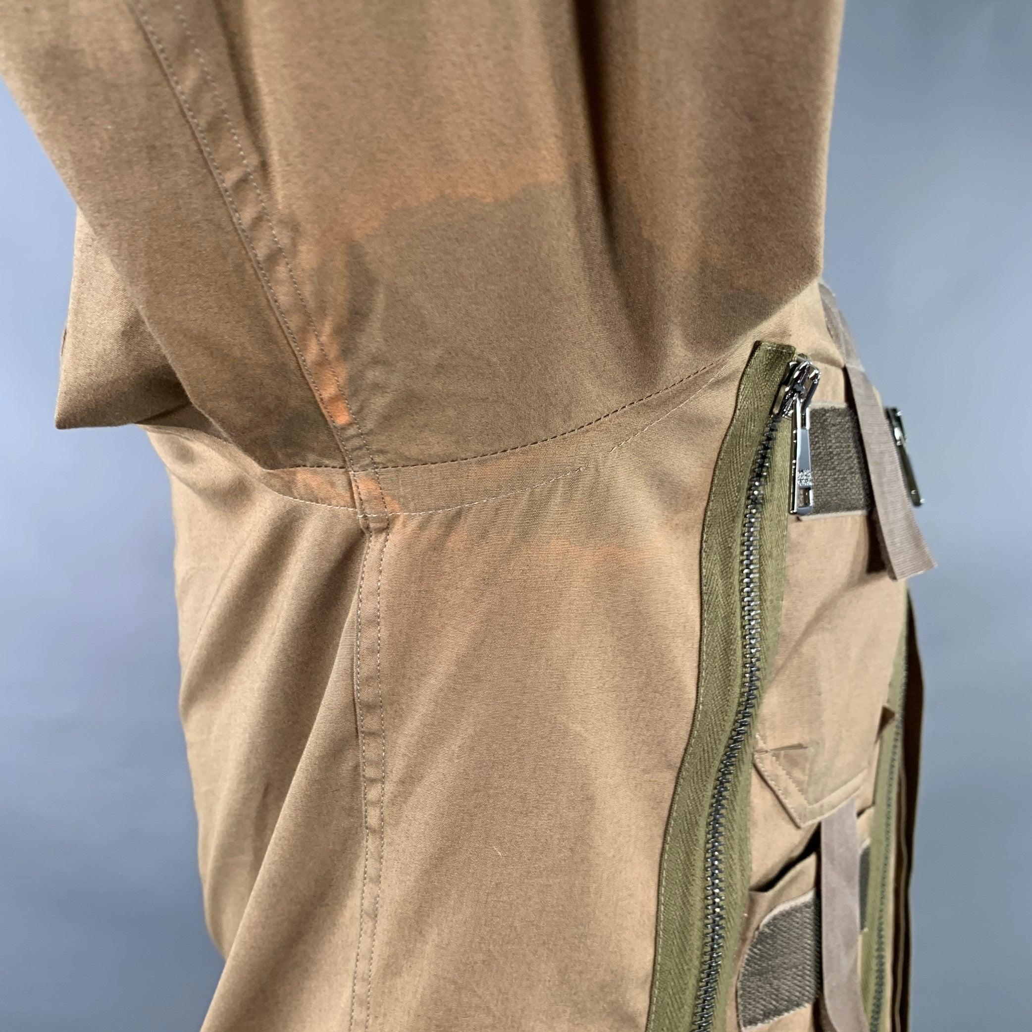 DOLCE & GABBANA - Camicia a maniche lunghe in cotone Utility Tan taglia M in vendita 2