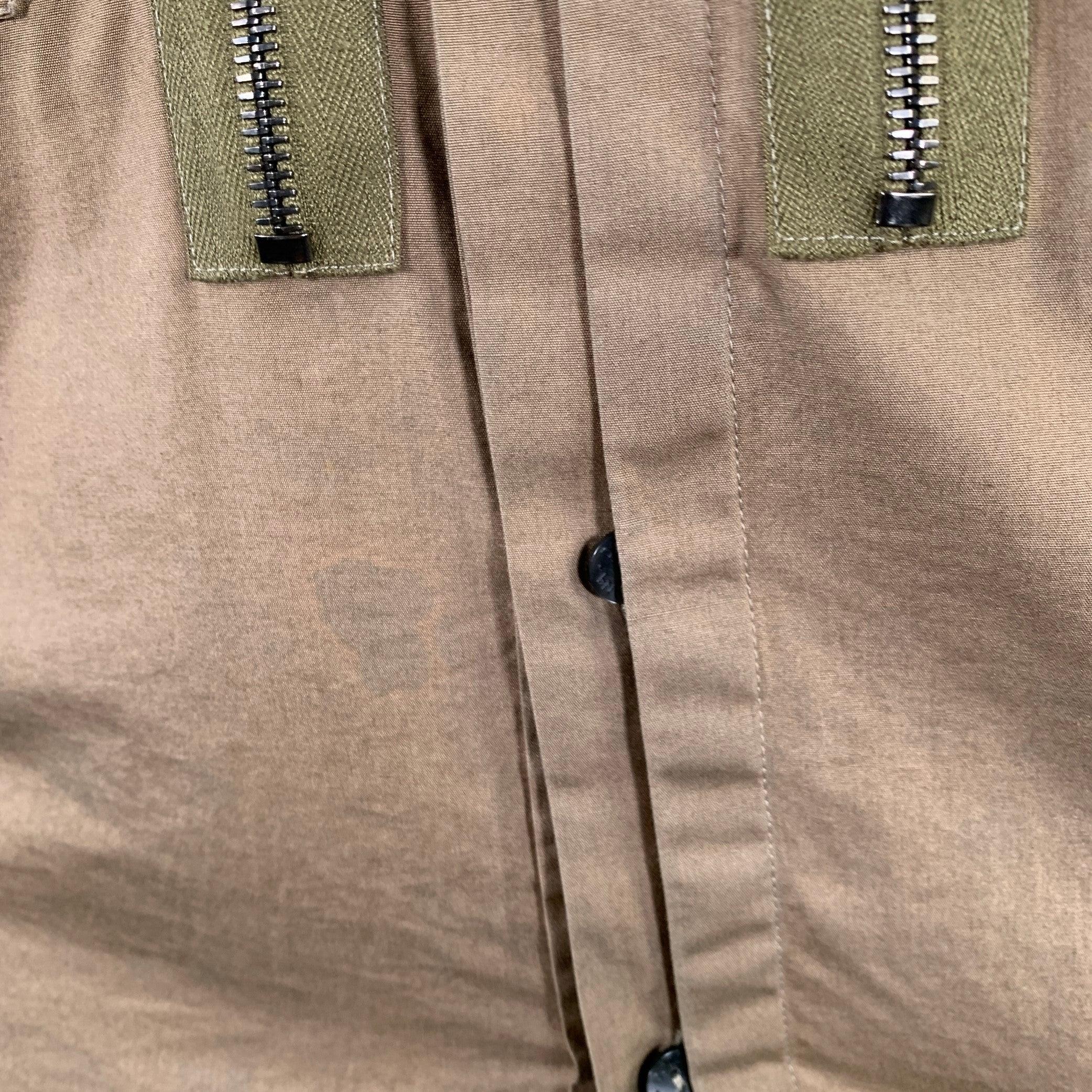 DOLCE & GABBANA - Camicia a maniche lunghe in cotone Utility Tan taglia M in vendita 4
