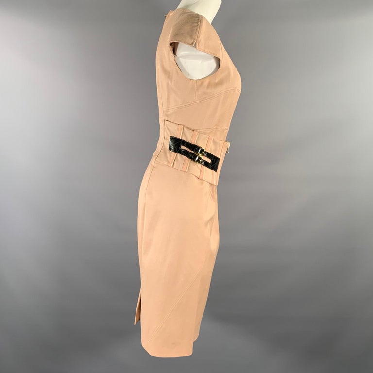 tan knee length dress J. Peterman Linen Collared Shirt Knee Length Dress with Sash Tan Color Size 10