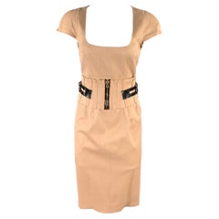DOLCE & GABBANA Size M Tan Sheath Knee-Length Dress