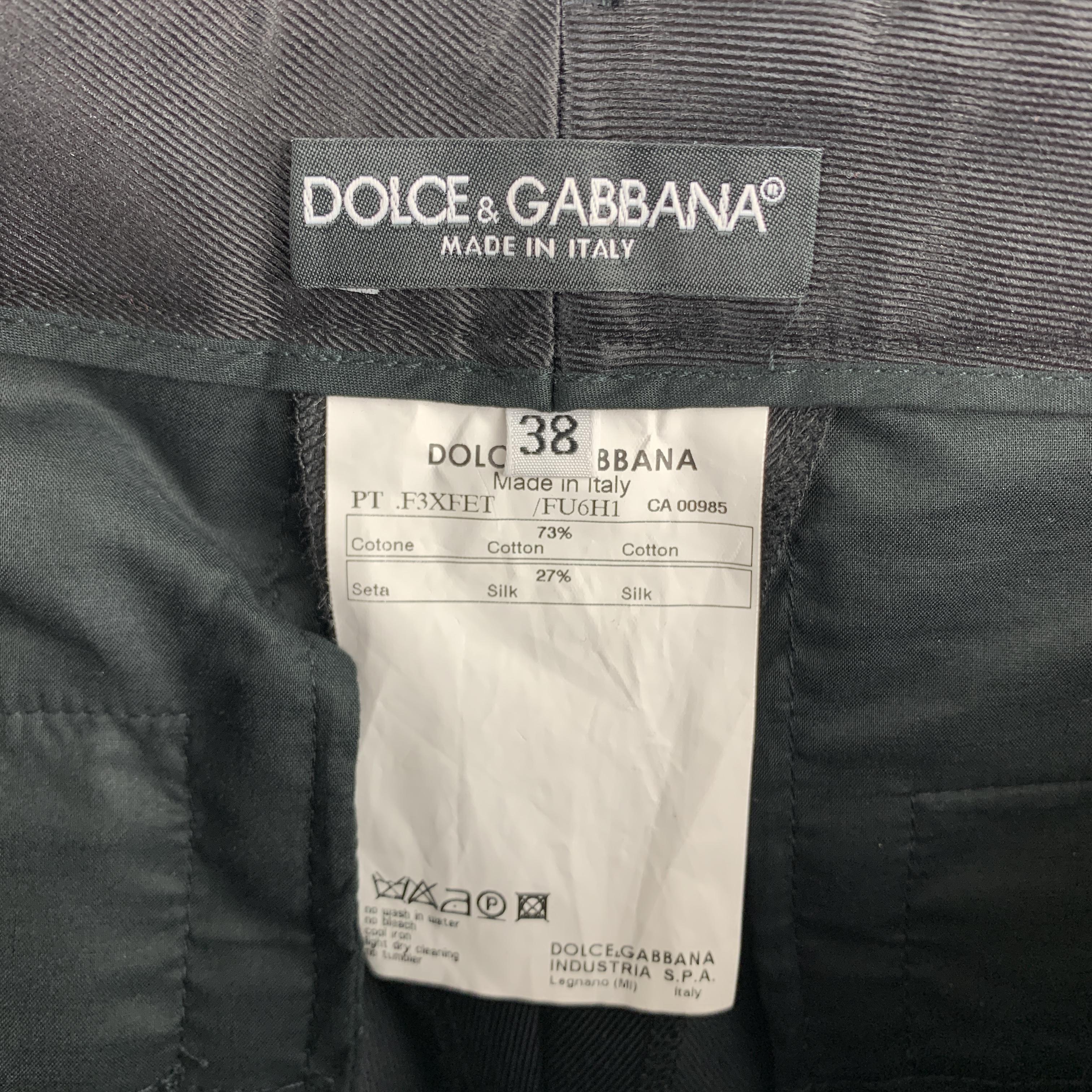 Women's DOLCE & GABBANA Size S Black Cotton / Silk Dress Pants