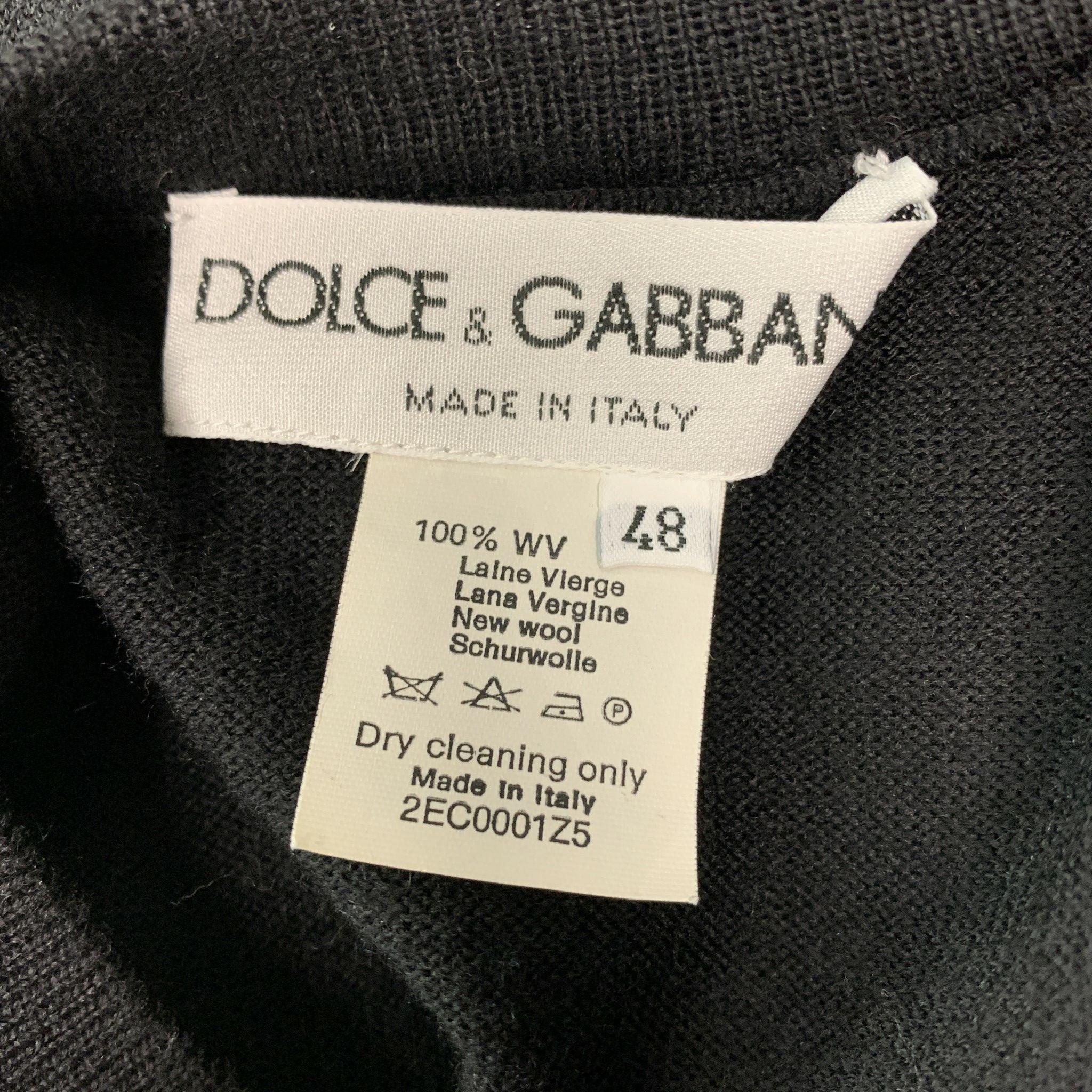 Men's DOLCE & GABBANA Size S Black Knitted Wool V-Neck Pullover
