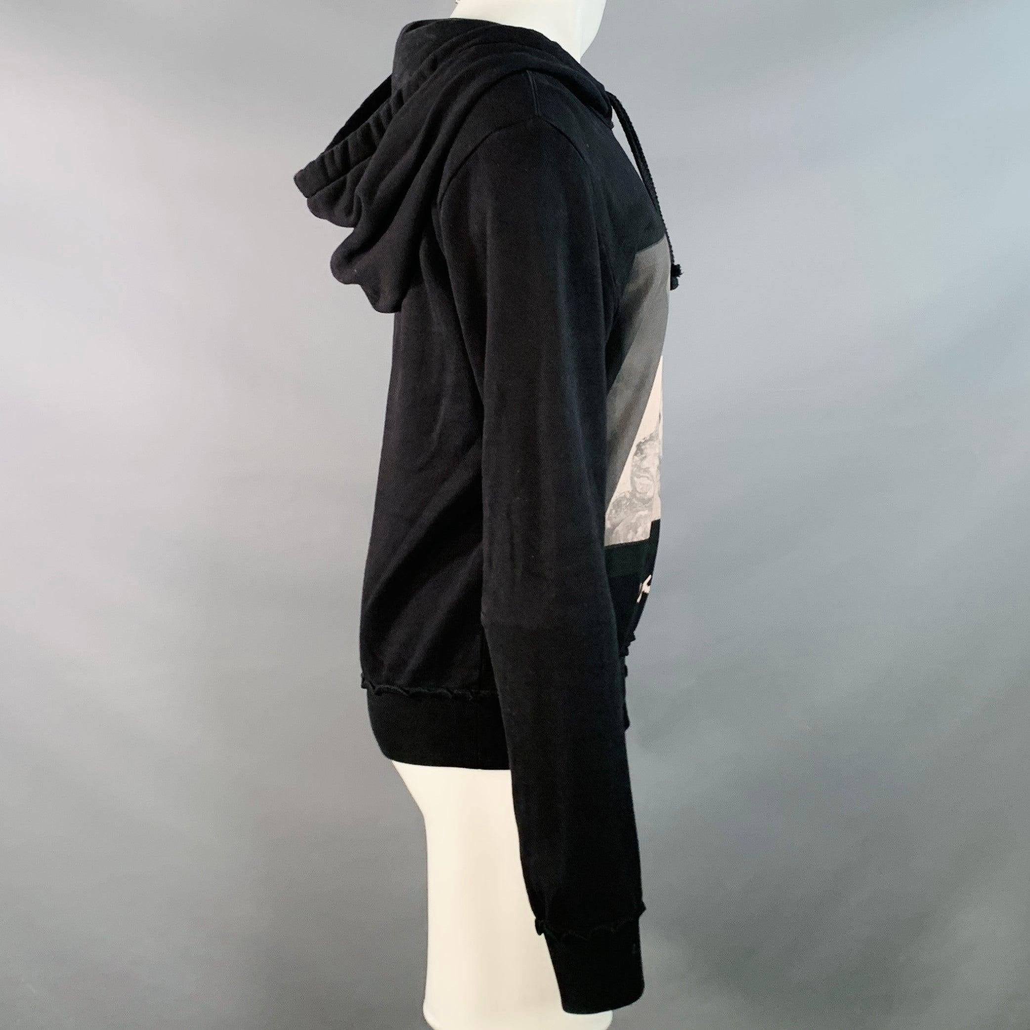 Noir Dolce & Gabbana Taille S Sweat à capuche en coton noir imprimé Muhammad Ali en vente