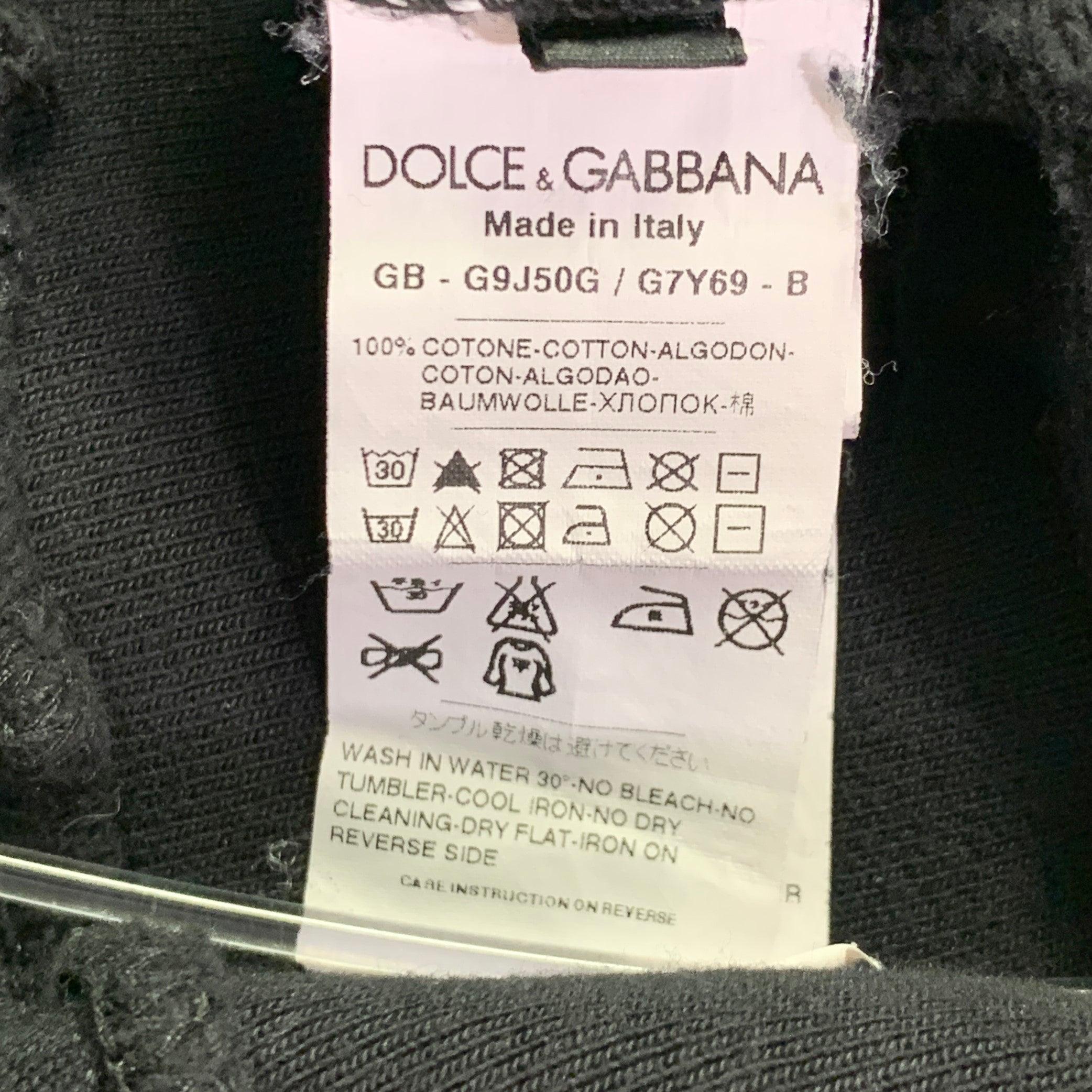 Dolce & Gabbana Taille S Sweat à capuche en coton noir imprimé Muhammad Ali en vente 3