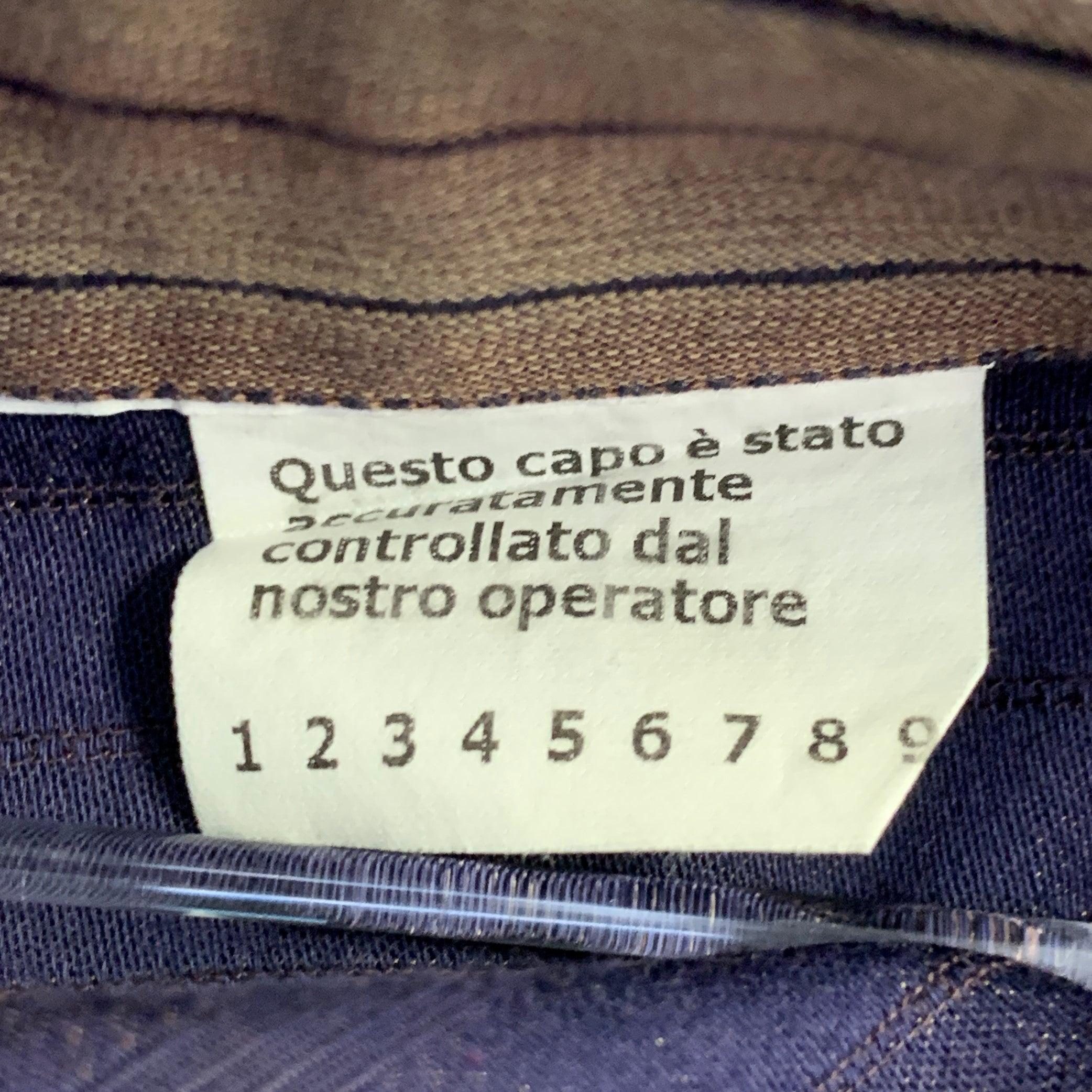DOLCE & GABBANA - Camicia a maniche lunghe a righe marroni con un taschino - taglia S in vendita 1