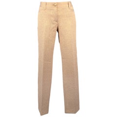 DOLCE & GABBANA Size S Metallic Rose Gold Textured Dress Pants