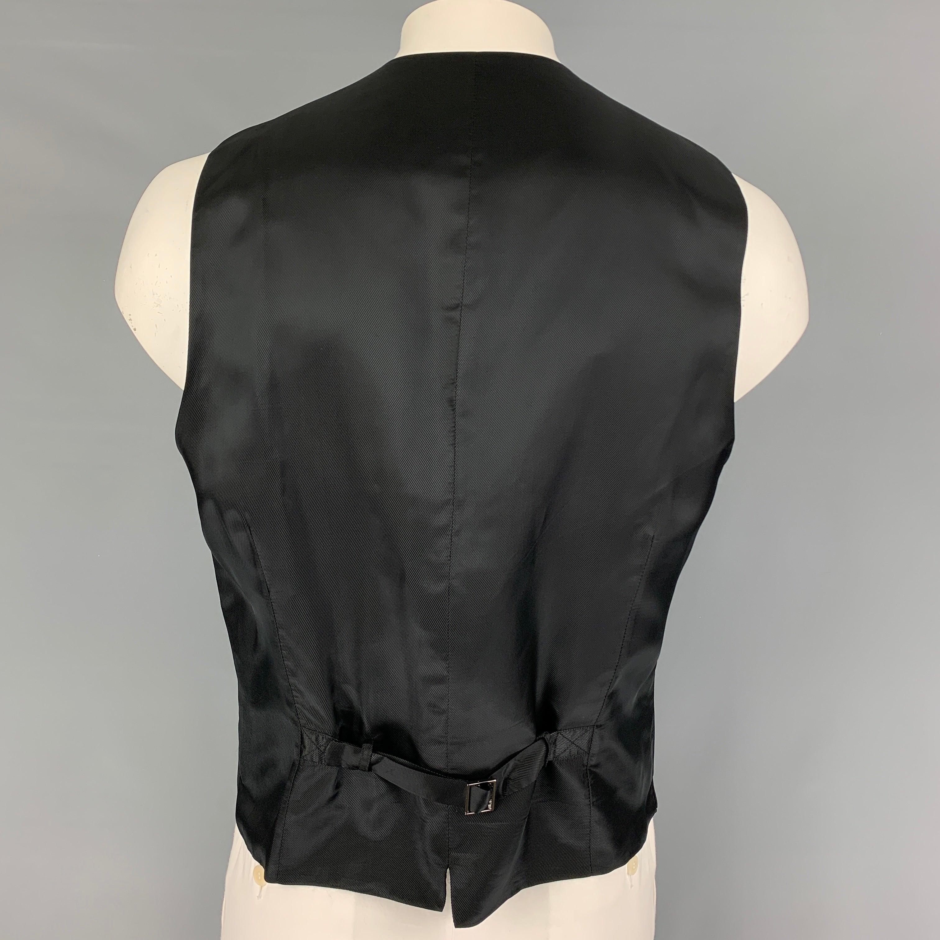 DOLCE & GABBANA Size XL Black Viscose Blend Buttoned Vest In Good Condition For Sale In San Francisco, CA