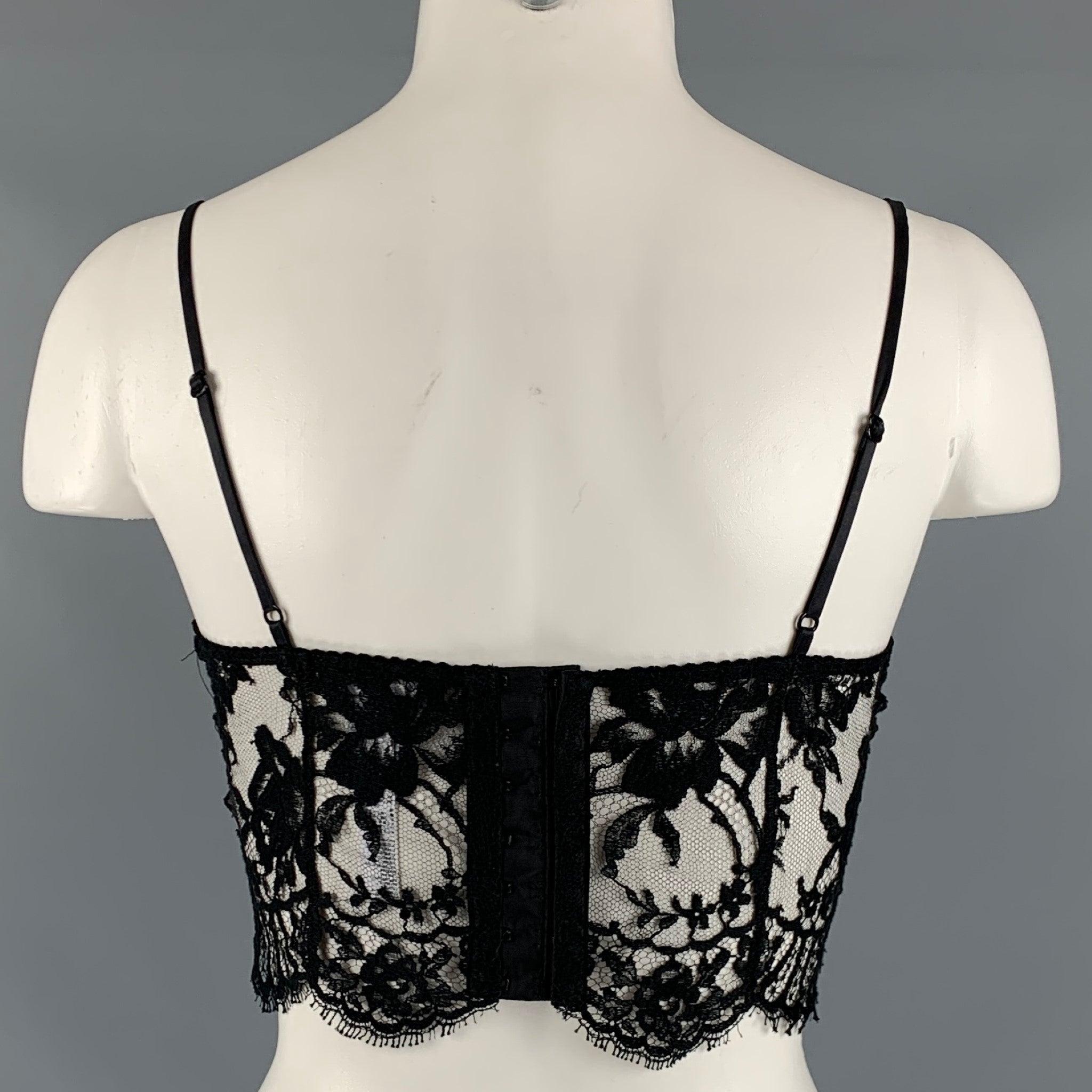 DOLCE & GABBANA Size XS Black Cotton Blend Bralette Casual Top In Excellent Condition For Sale In San Francisco, CA