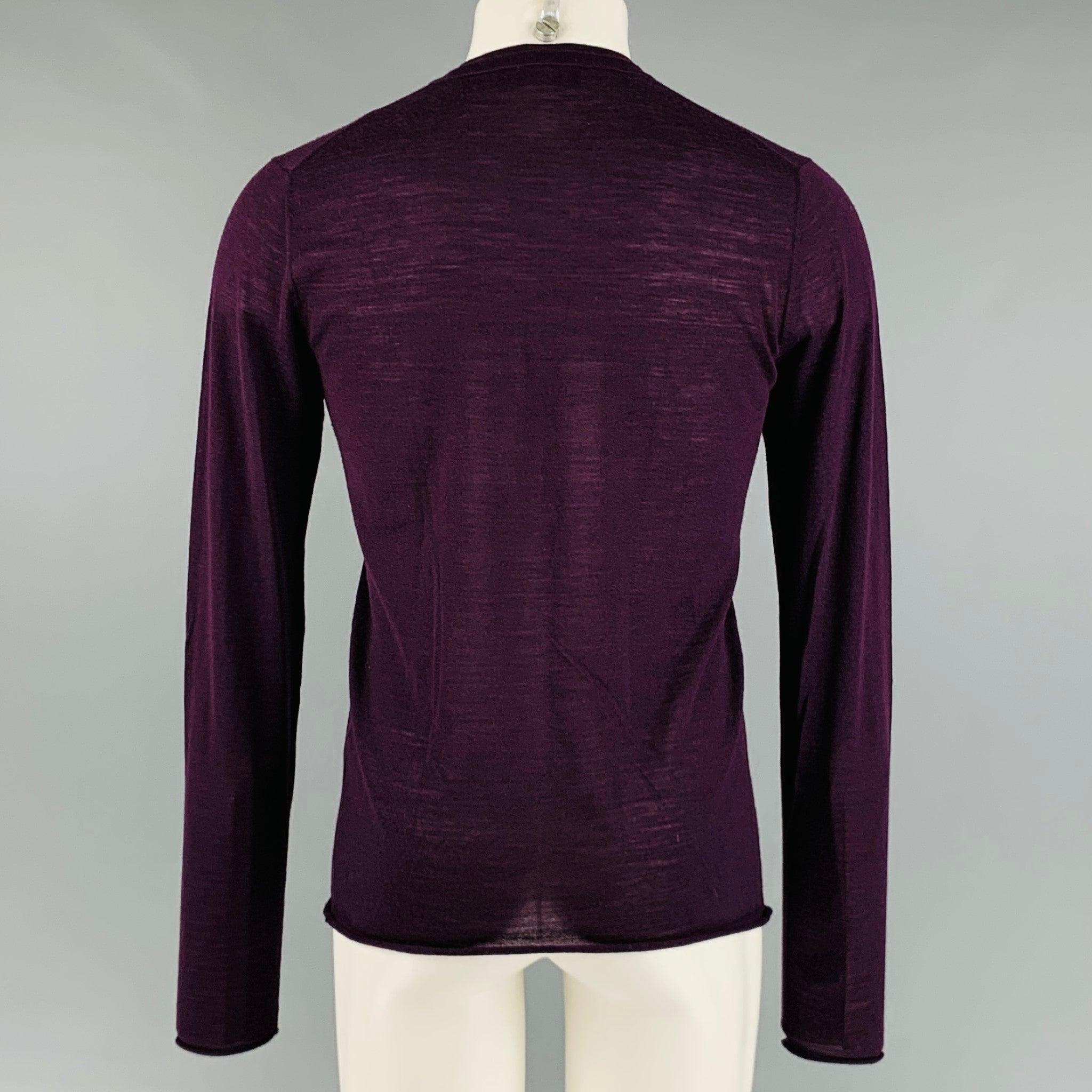 DOLCE & GABBANA Size XS Purple Knitted Wool V-Neck Pullover In Excellent Condition For Sale In San Francisco, CA
