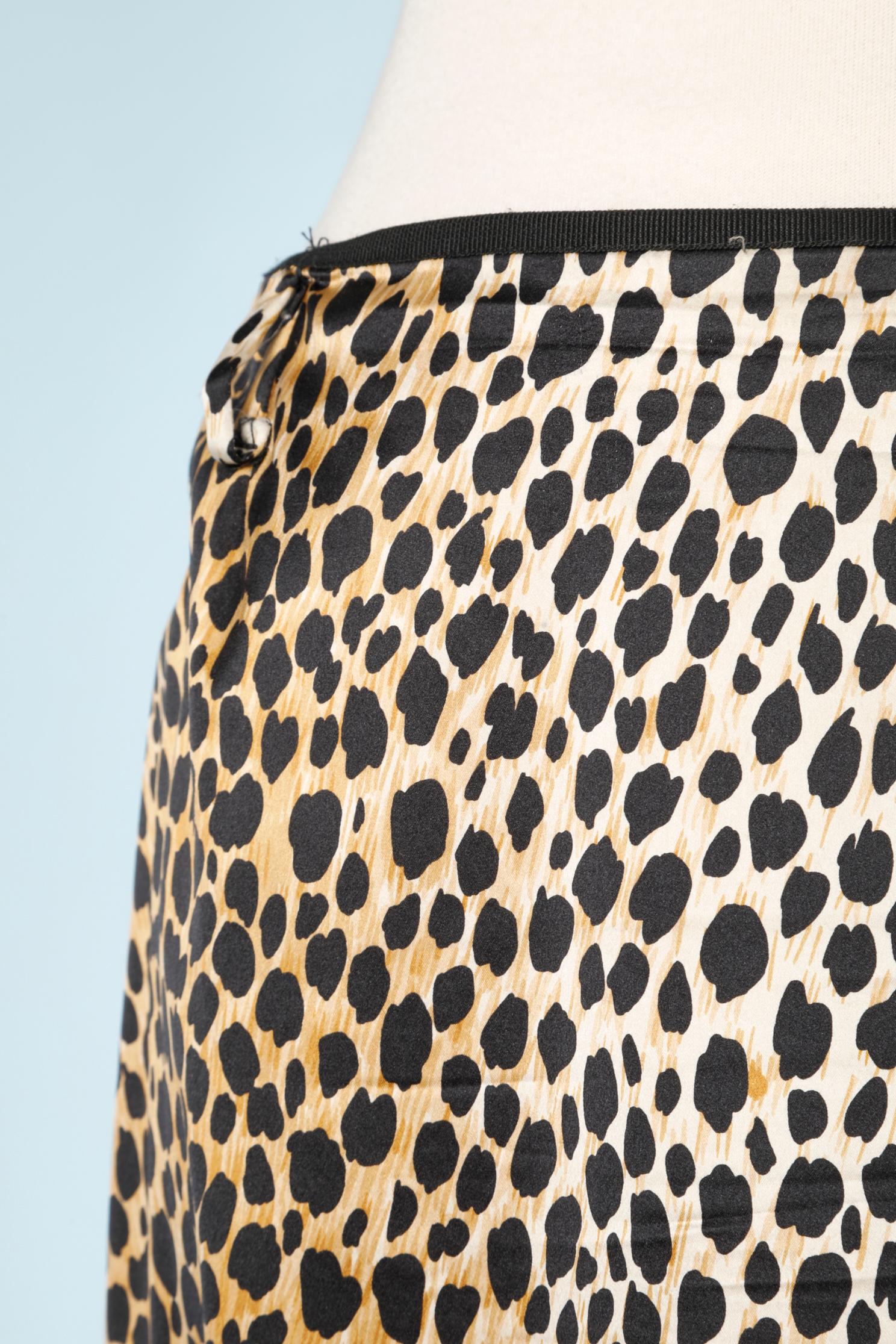 denim leopard print skirt
