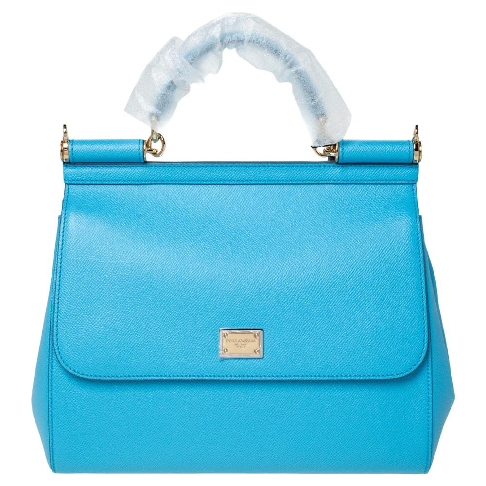 Dolce & Gabbana Sky Blue Leather Miss Sicily Bag