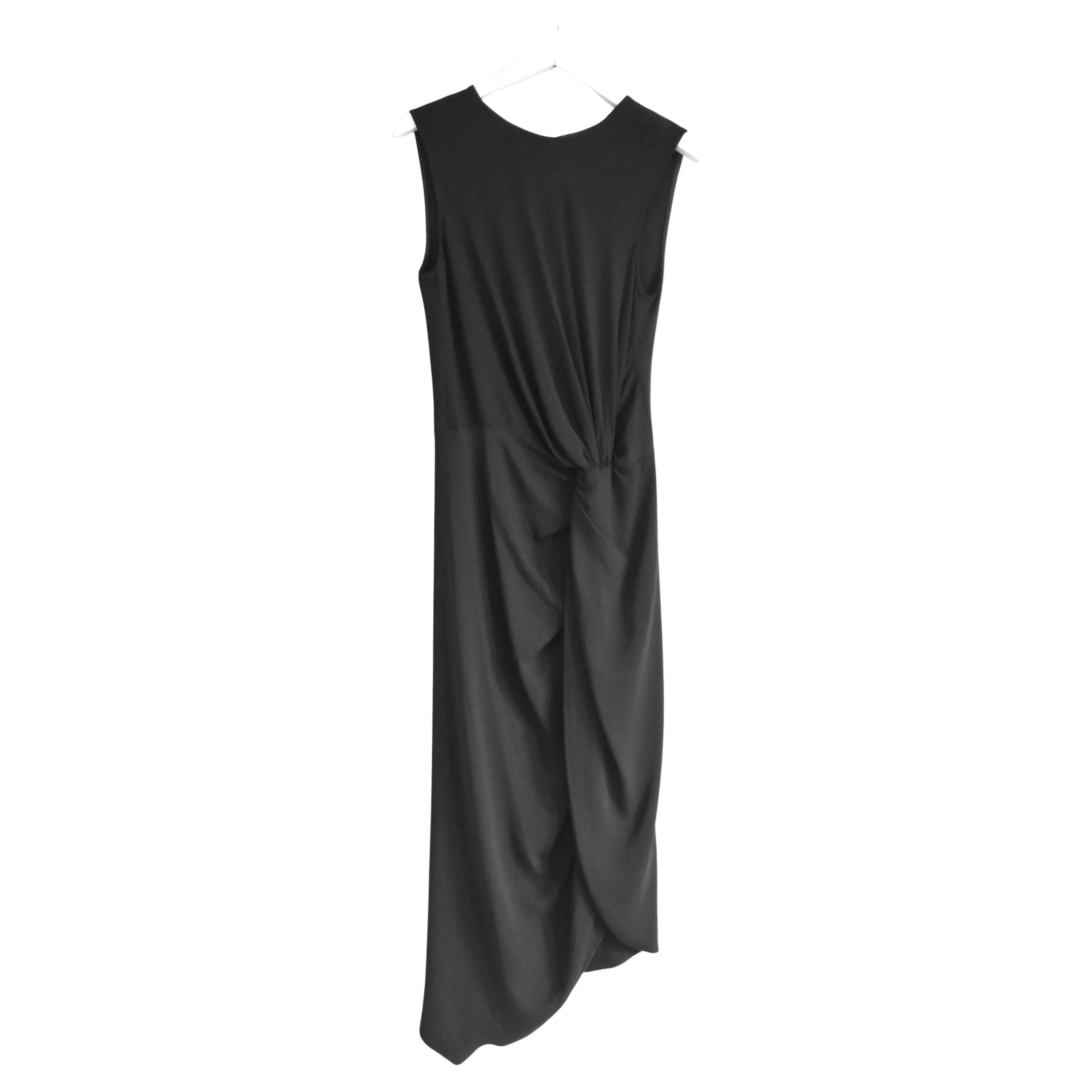 Dolce & Gabbana Vestido negro drapeado delantero sin mangas