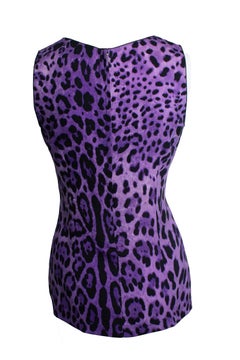 Dolce & Gabbana, sleeveless leopard printed top