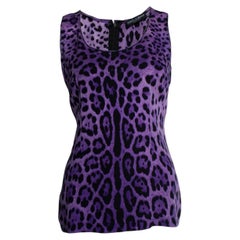 Dolce & Gabbana, sleeveless leopard printed top