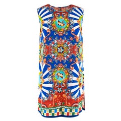 Dolce & Gabbana Sleeveless Majolica Print Tunic Dress - Size XS