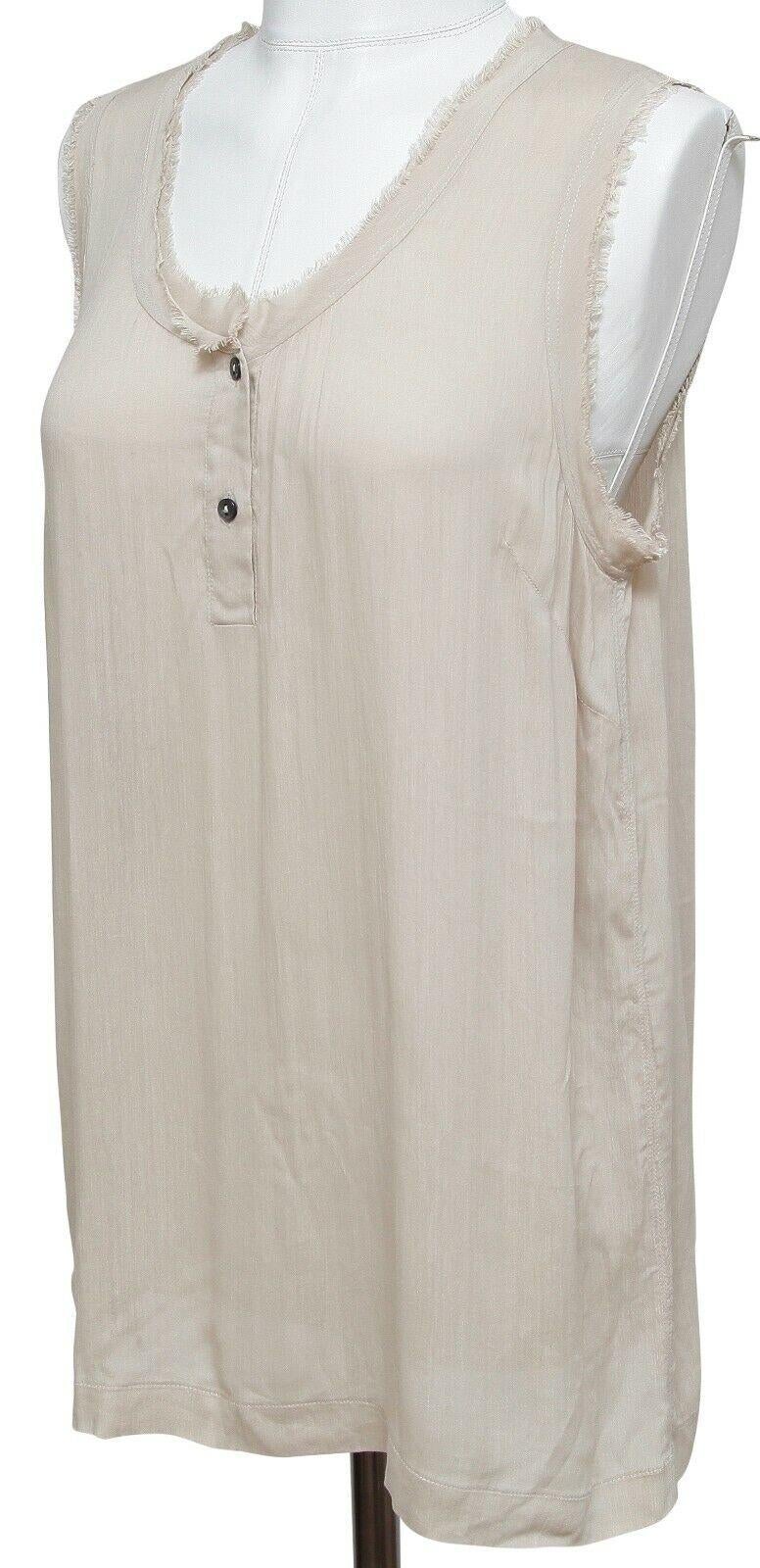 DOLCE & GABBANA Sleeveless Shirt Top Beige Buttons Viscose Silk Sz 42 In Fair Condition For Sale In Hollywood, FL