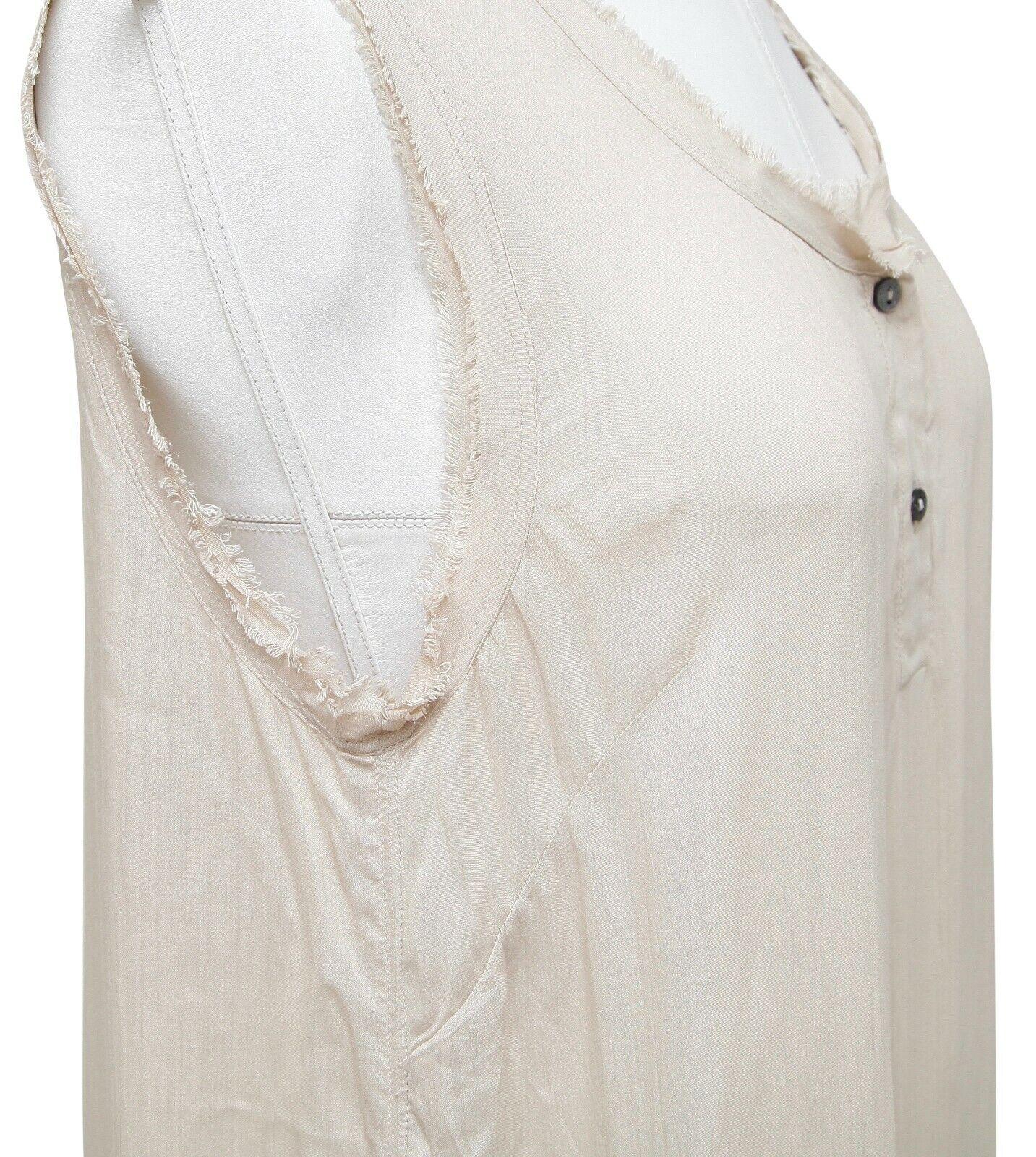 DOLCE & GABBANA Sleeveless Shirt Top Beige Buttons Viscose Silk Sz 42 For Sale 2