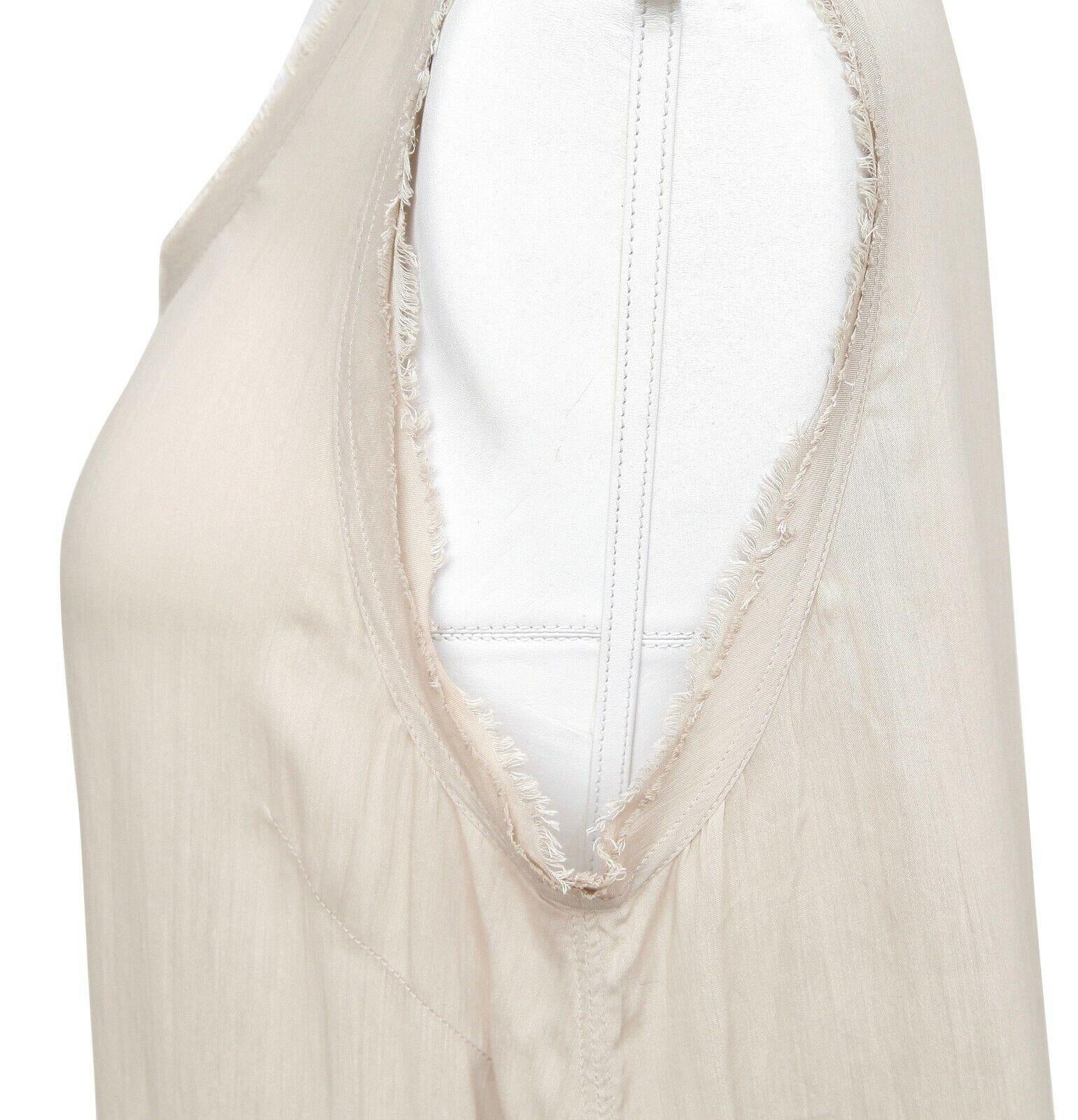 DOLCE & GABBANA Sleeveless Shirt Top Beige Buttons Viscose Silk Sz 42 For Sale 3