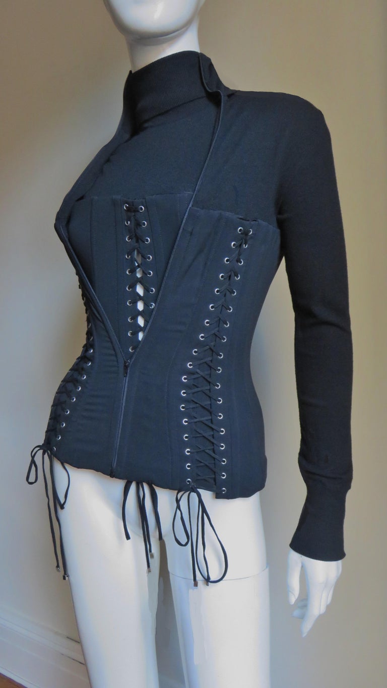 Dolce and Gabbana Lace up Corset and Cardigan Sweater Set at 1stDibs | cardigan  sweater sets