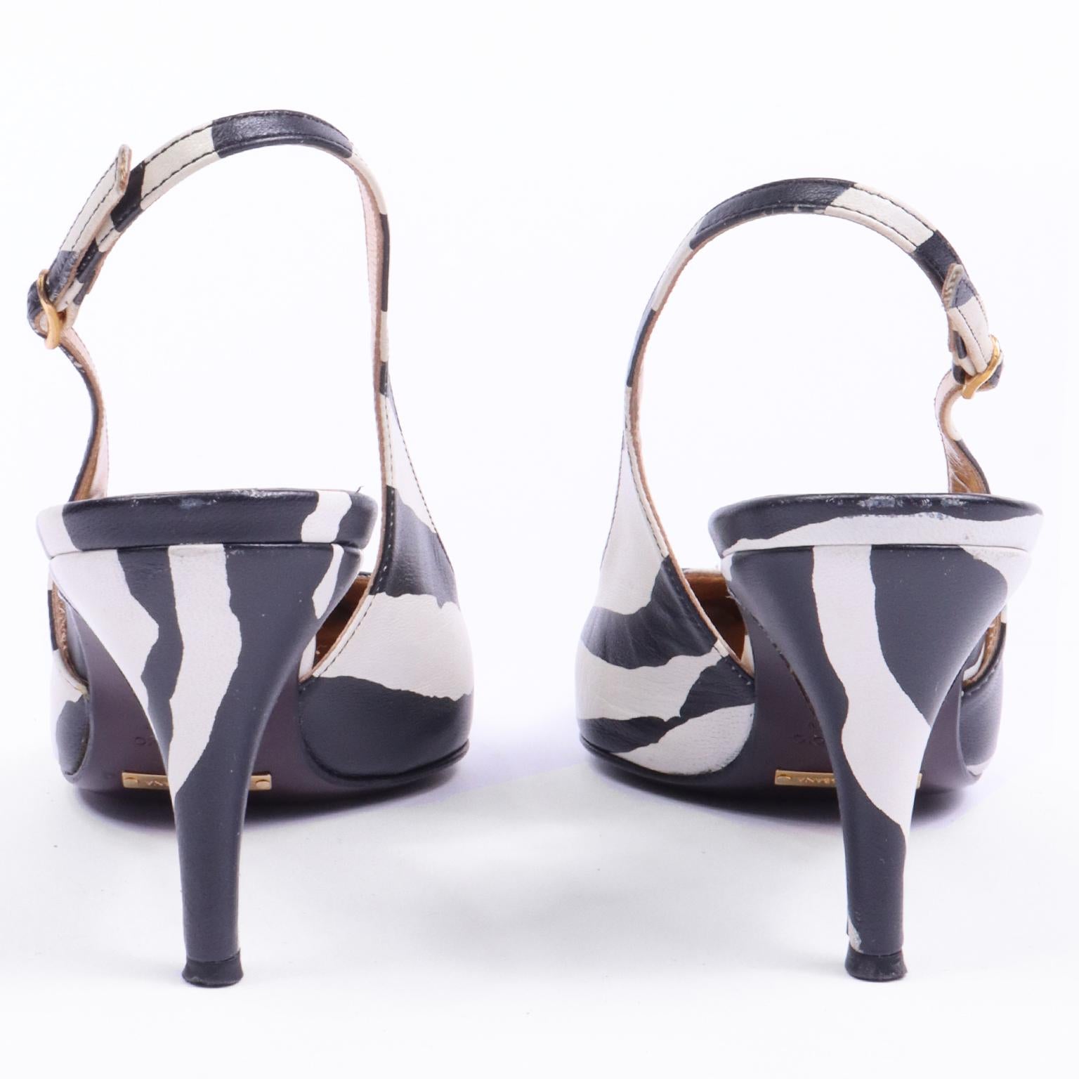 Dolce & Gabbana Slingback Zebra Stripe Slingback Shoes Size 37 1