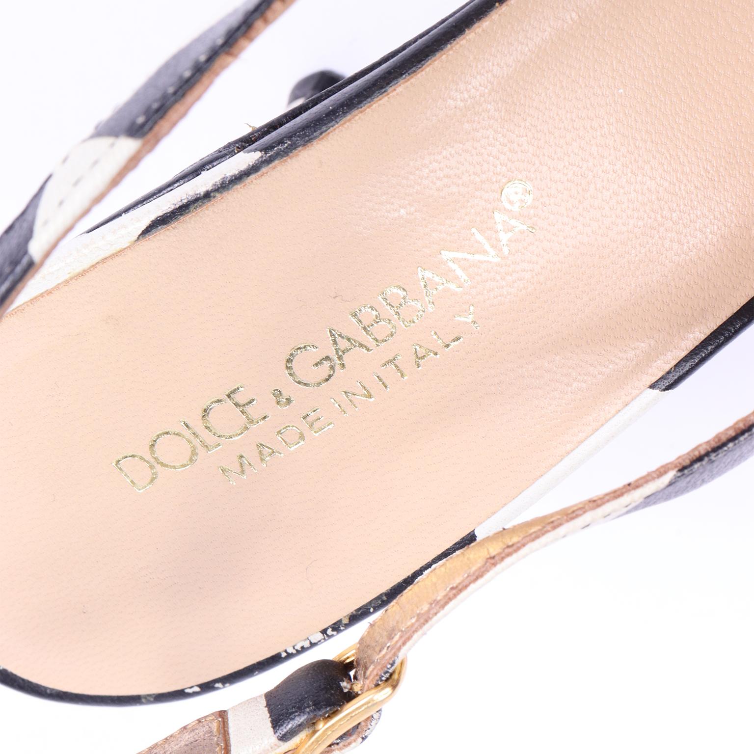 Dolce & Gabbana Slingback Zebra Stripe Slingback Shoes Size 37 2