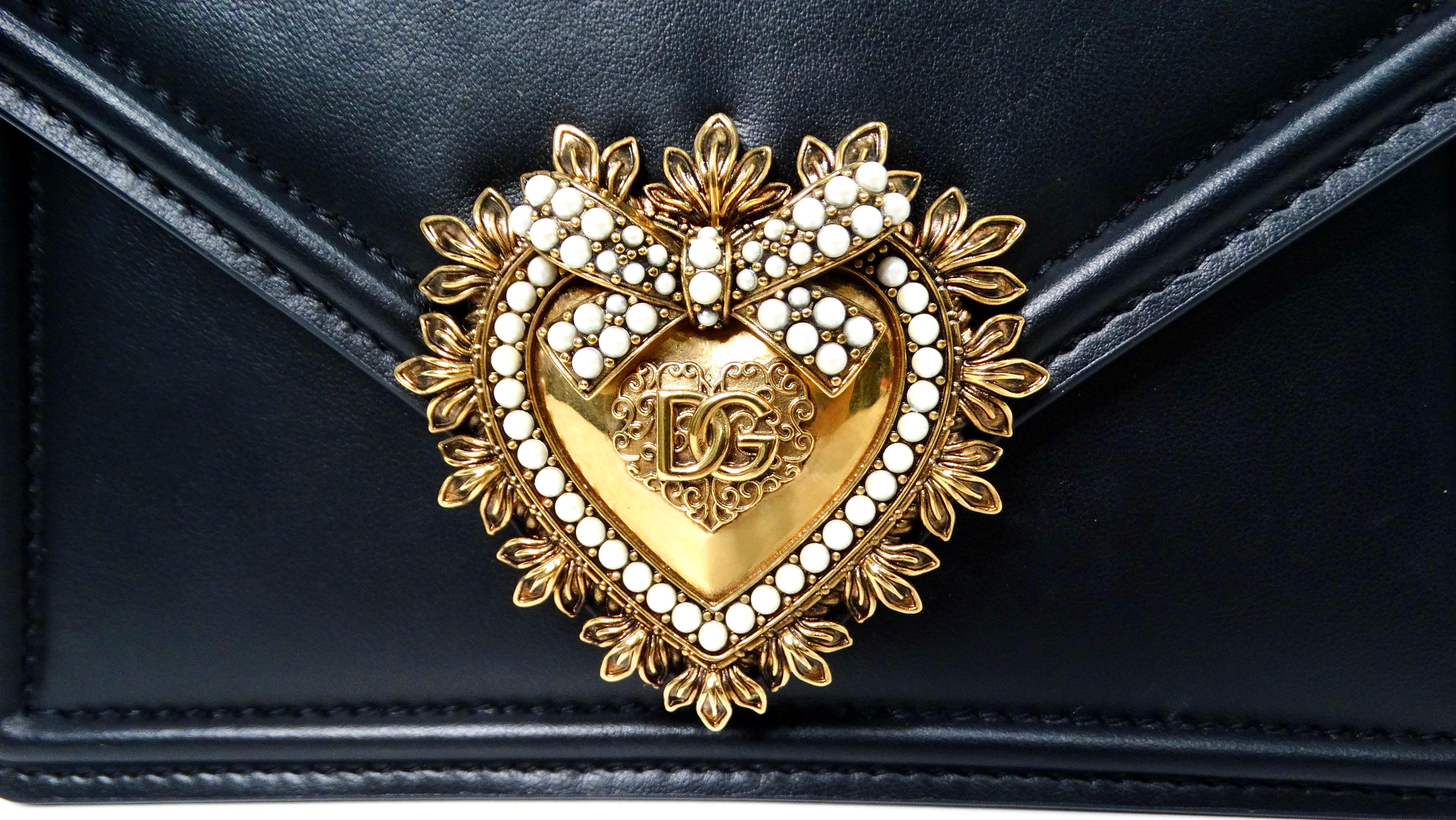 Dolce & Gabbana Small Black Calfskin Devotion Top Handle Bag In Good Condition For Sale In Scottsdale, AZ