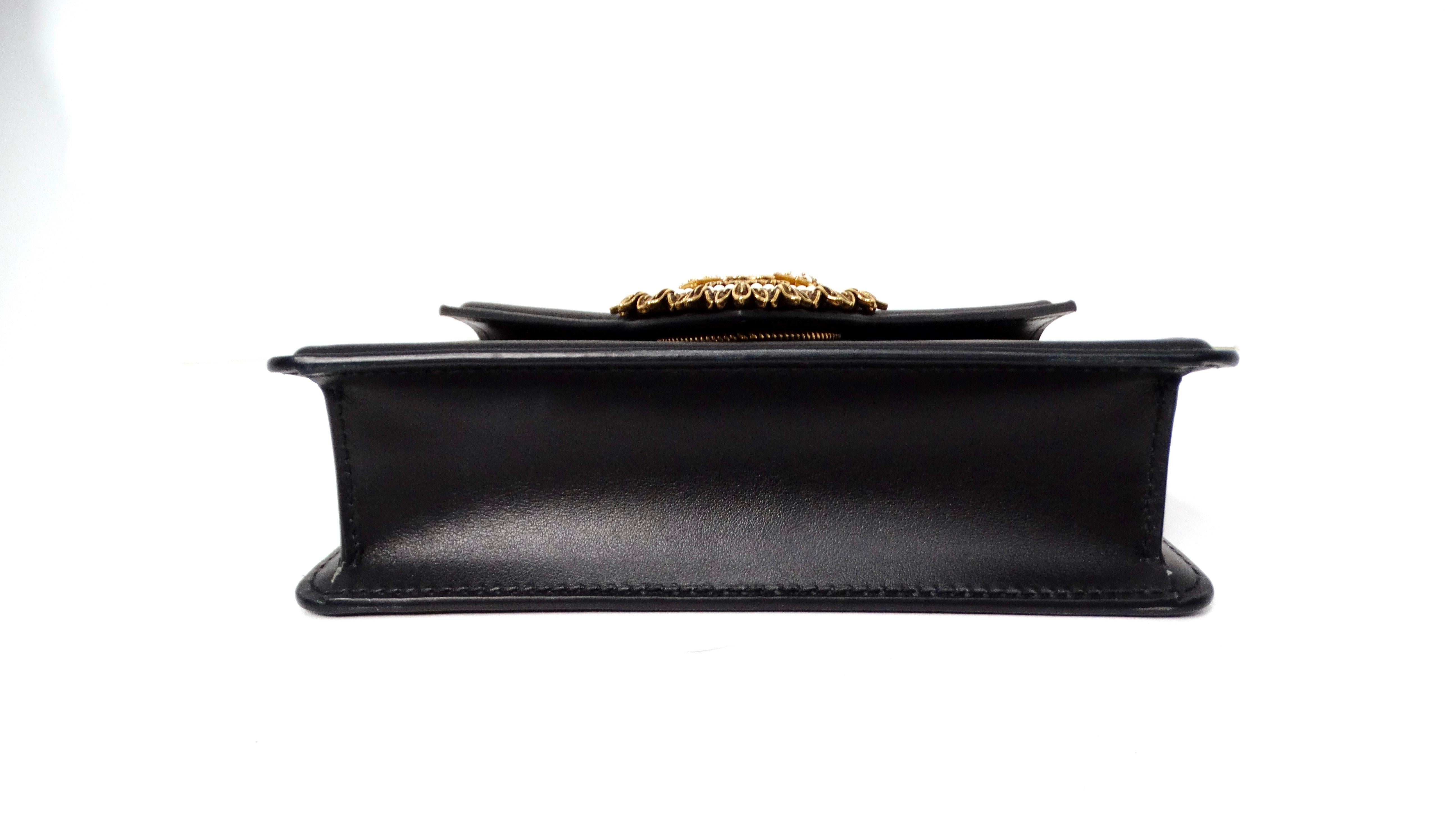 Dolce & Gabbana Small Black Calfskin Devotion Top Handle Bag For Sale 3