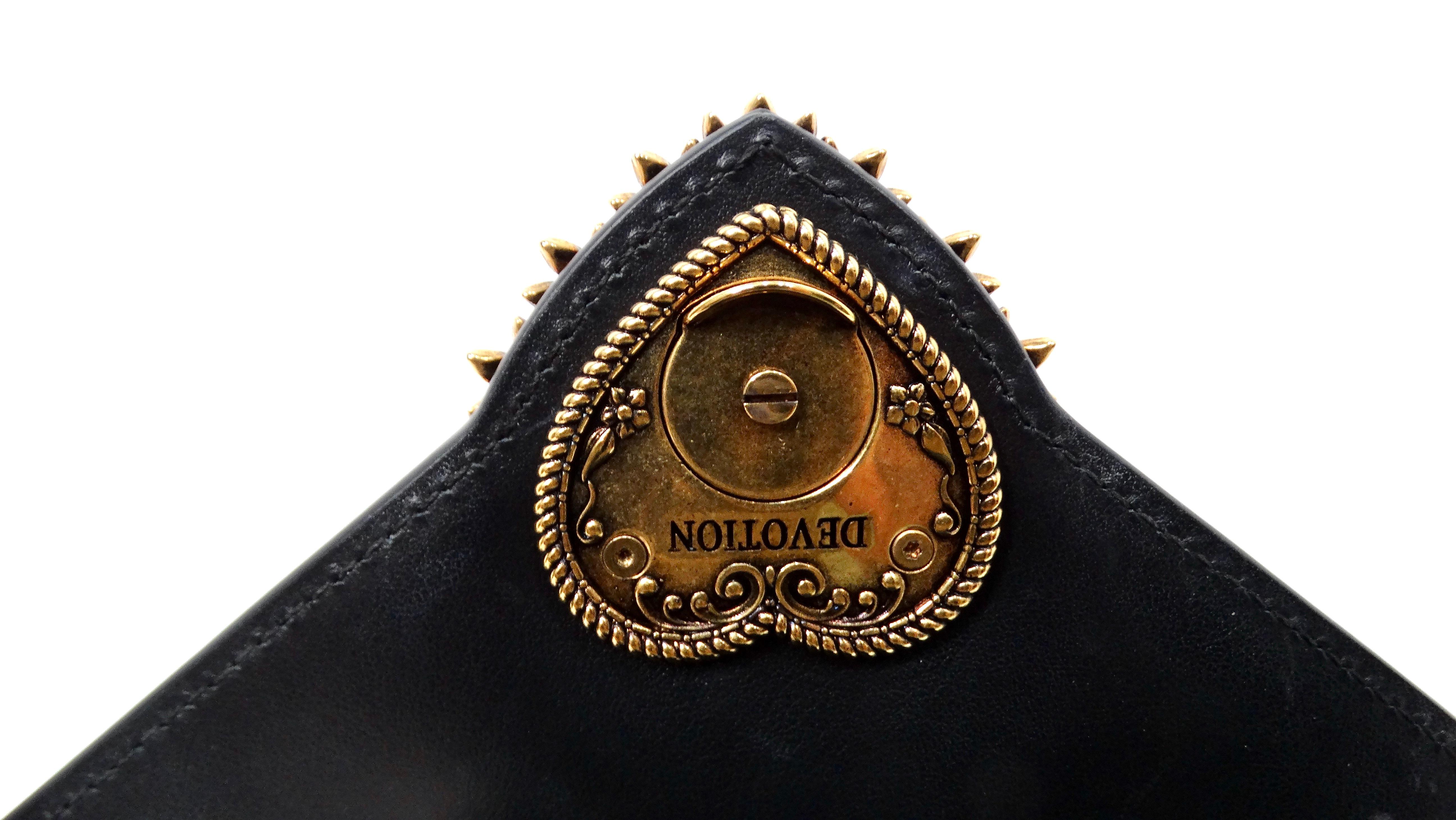 Dolce & Gabbana Small Black Calfskin Devotion Top Handle Bag For Sale 5