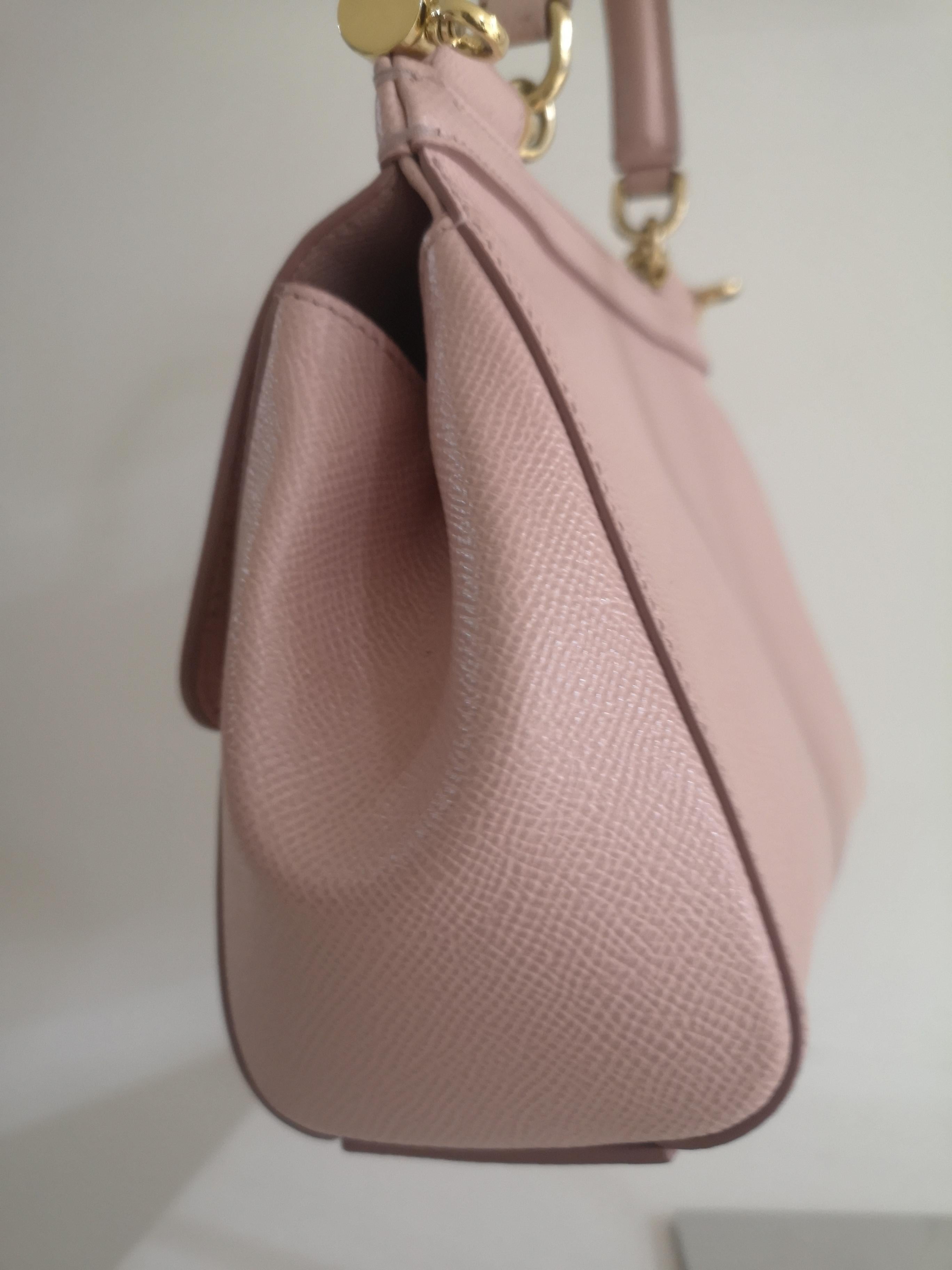 Dolce & Gabbana Kleine Sicily Nude hellrosa Leder Umhängetasche 2